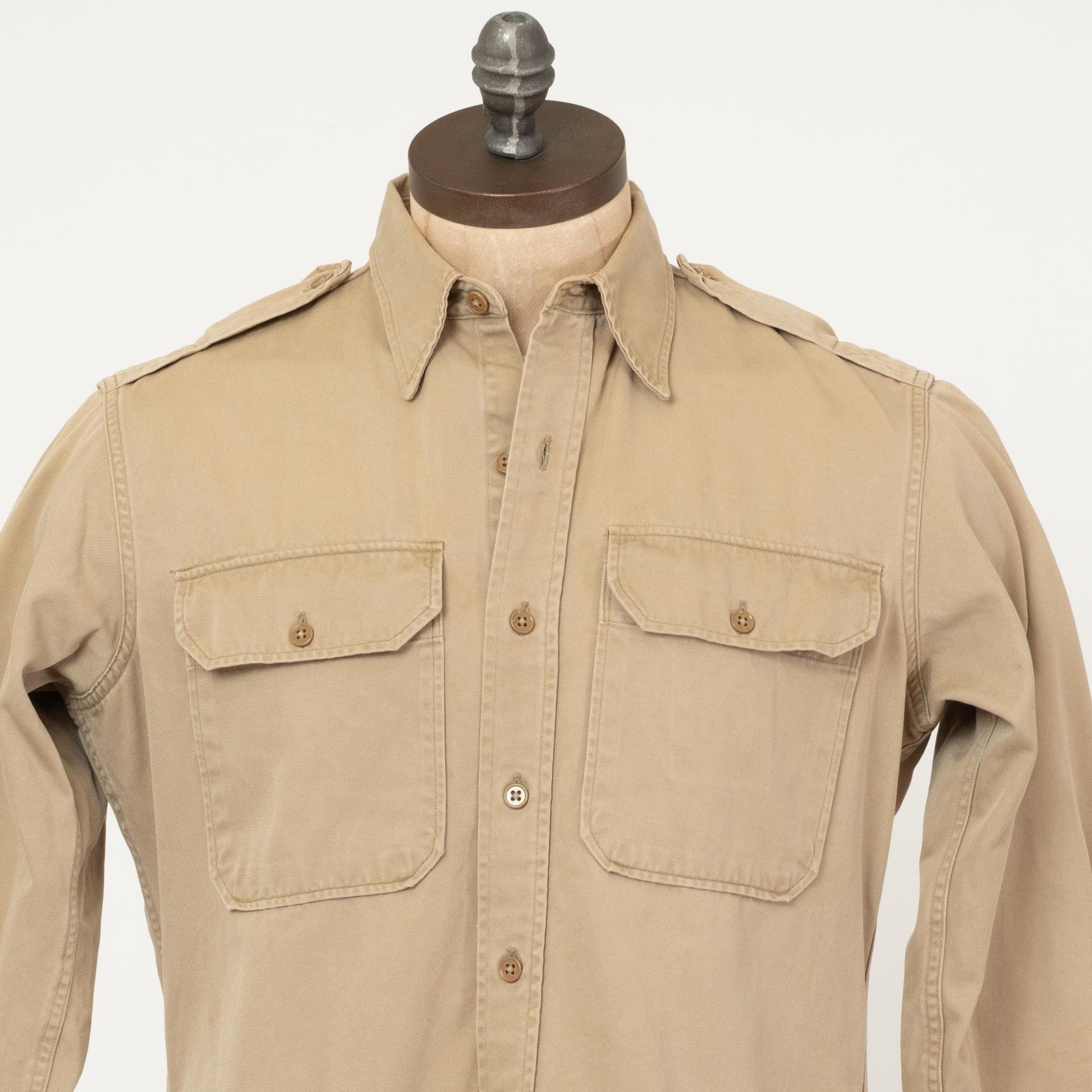 Vintage 60s Khaki Military Field Shirt - Medium Short | US Army Jacket