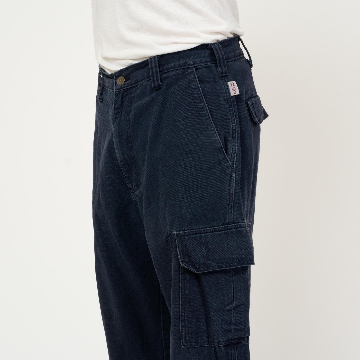 Vintage 90s Navy Blue Cargo Pants - 34x30 | Tyndale Flame Resistant Workwear Trousers