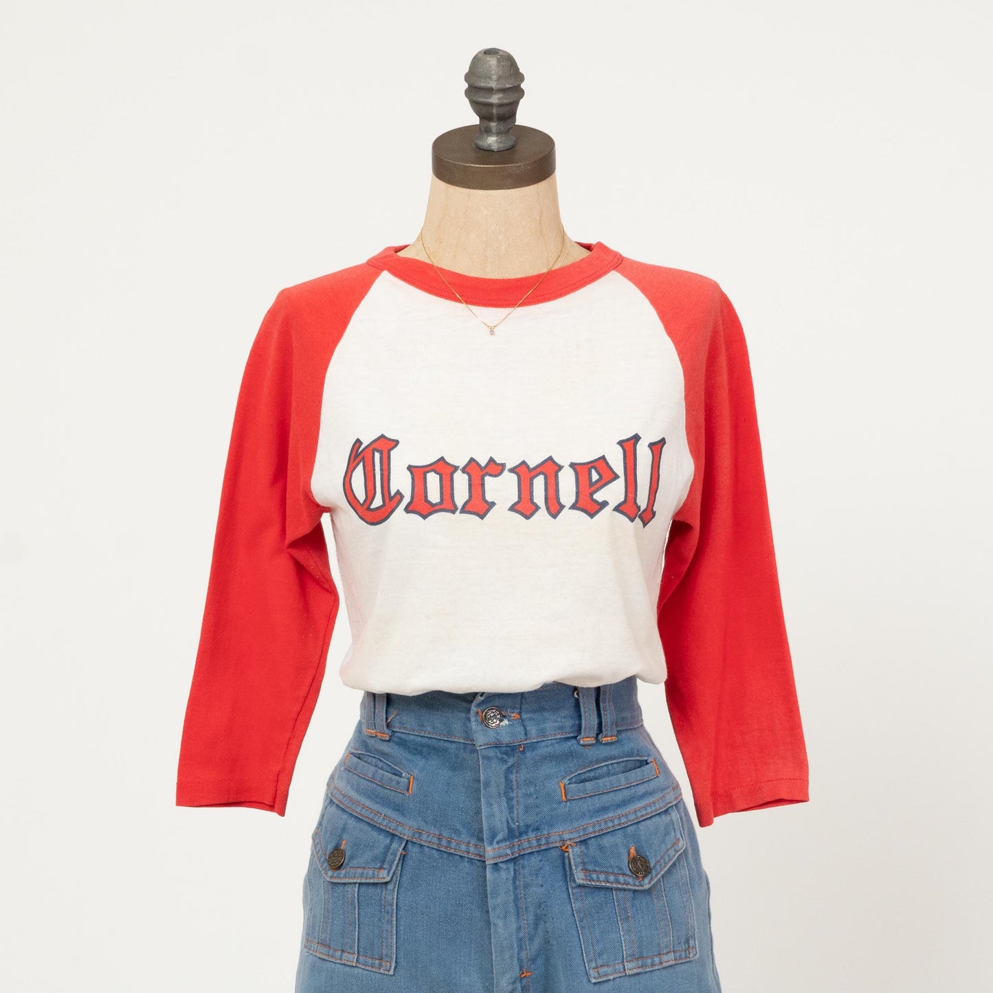 Vintage 70s Cornell University Raglan Shirt - XS to Small | Collegiate Graphic Baseball Tee