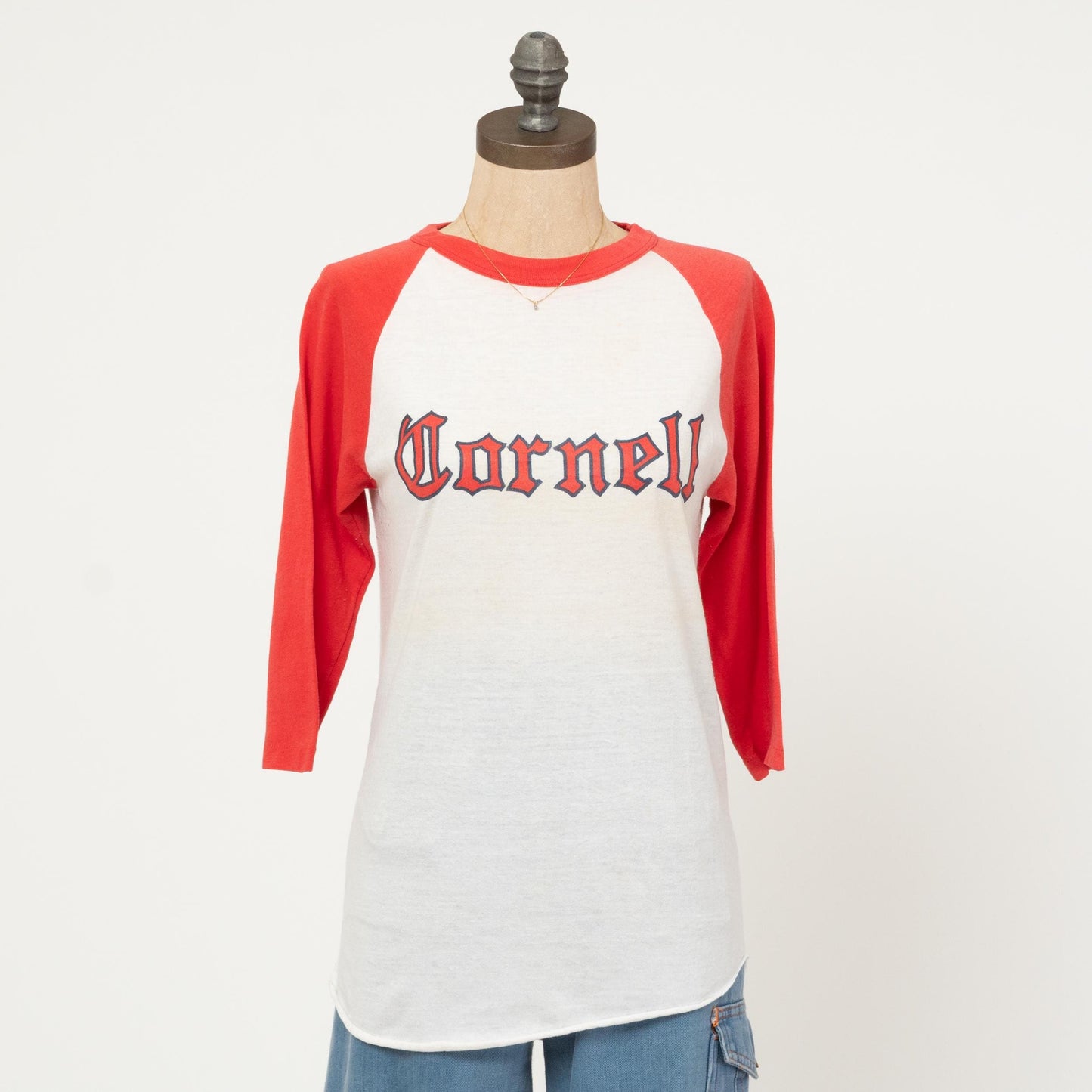 Vintage 70s Cornell University Raglan Shirt - XS to Small | Collegiate Graphic Baseball Tee