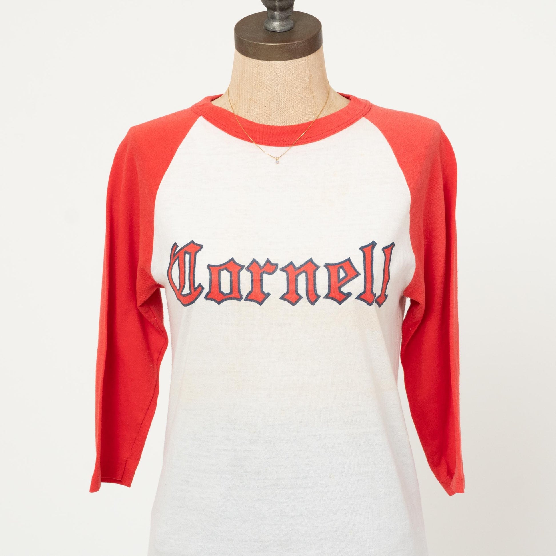 Vintage 70s Cornell University Raglan Shirt - XS to Small | Collegiate Graphic Baseball Tee