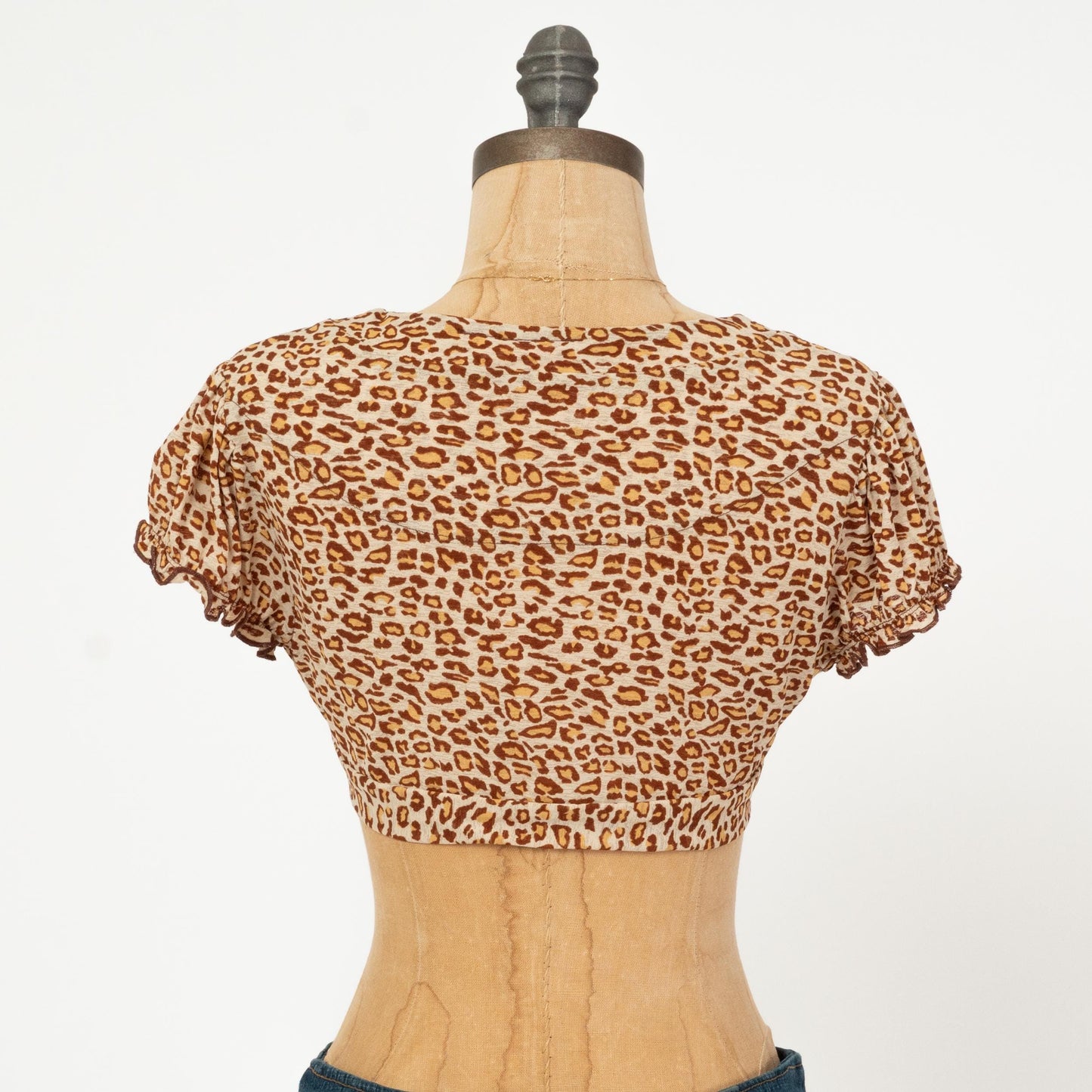 Vintage Y2K Cheetah Girls Crop Top - Extra Small | Animal Print Tie Front Shirt