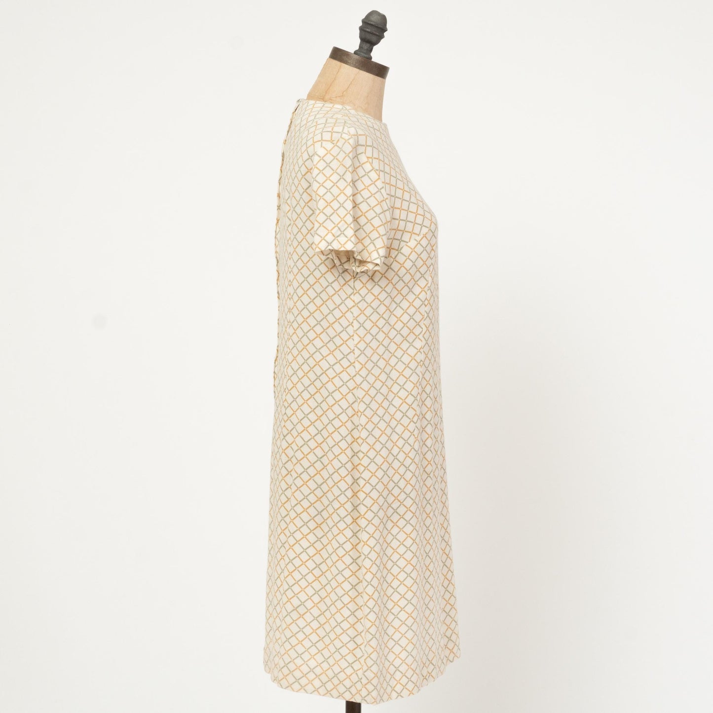 Vintage 60s Mod Diamond Print Shift Dress - Medium | Retro Shift Dress
