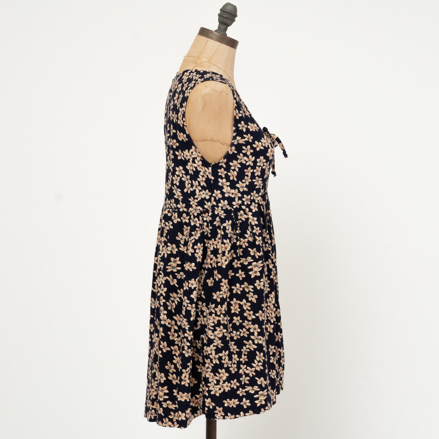 Vintage 90s Blue Floral Babydoll Mini Dress - Small | Boho Sleeveless Summer Sundress