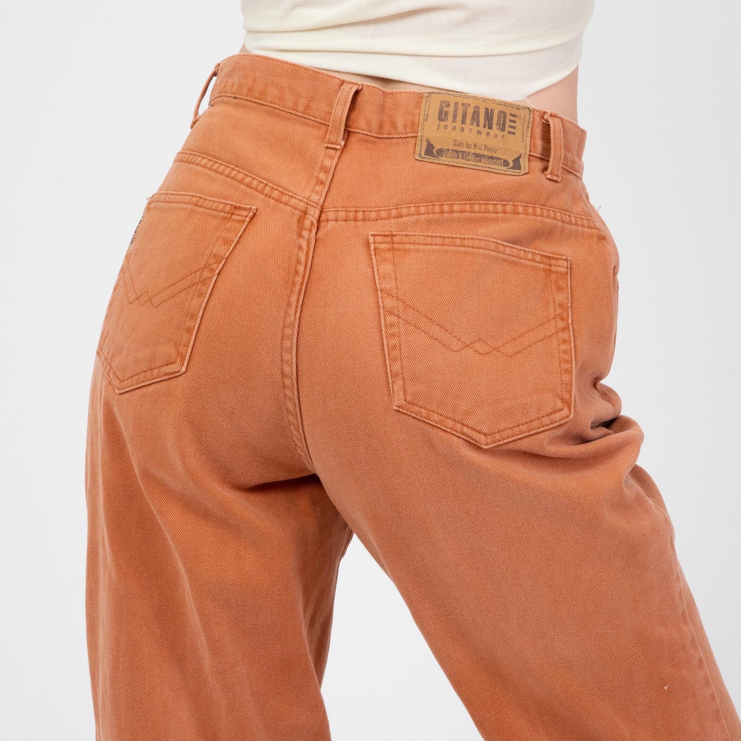 Vintage 90s Burnt Orange High Waisted Jeans - Medium, 29" Waist | Colorful Denim Mom Jeans