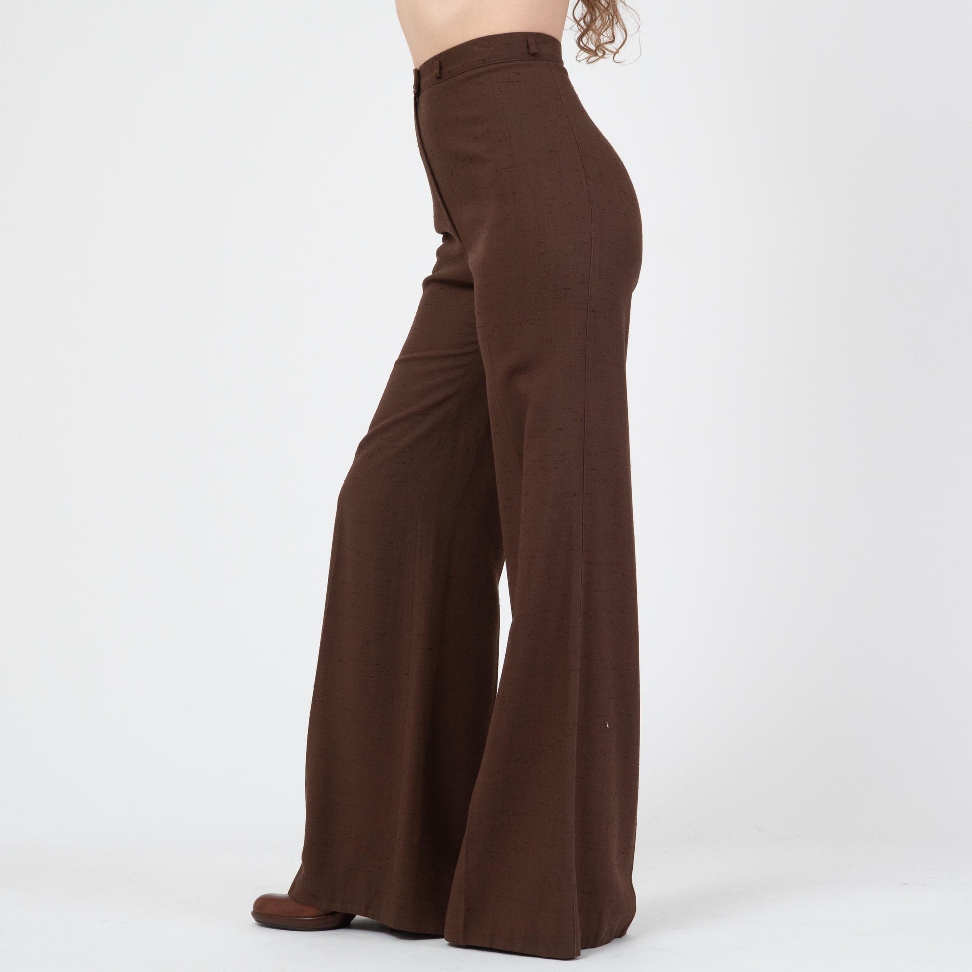 Vintage 70s Chocolate Brown Unisex Bell Bottoms - 29" Waist | Boho High Waisted Flared Pants