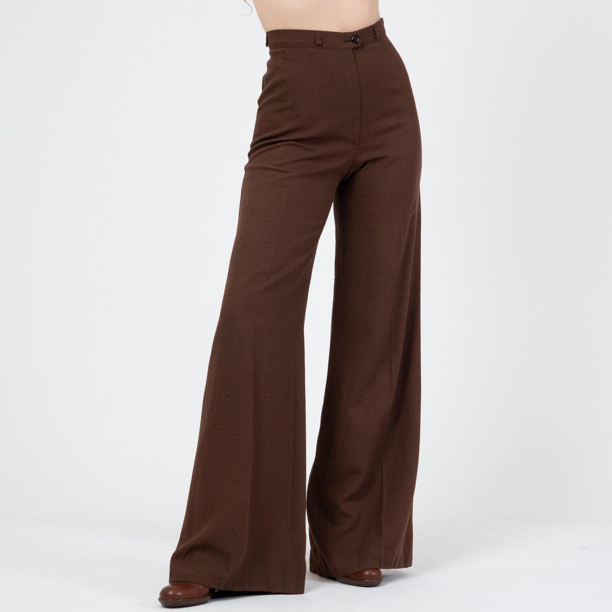 Vintage 70s Chocolate Brown Unisex Bell Bottoms - 29" Waist | Boho High Waisted Flared Pants