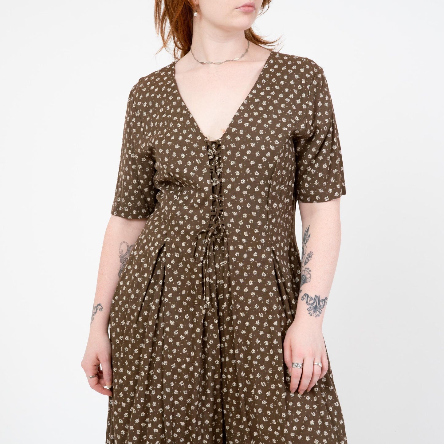 Vintage 80s Brown Floral Wide Leg Jumpsuit - Large to XL | Boho Short Sleeve Palazzo Pantsuit