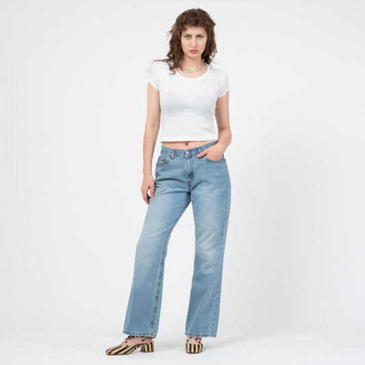 Vintage 90s Levi's 515 Mid Rise Bootcut Jeans - Medium | Levis Light Wash Denim Baggy Jeans