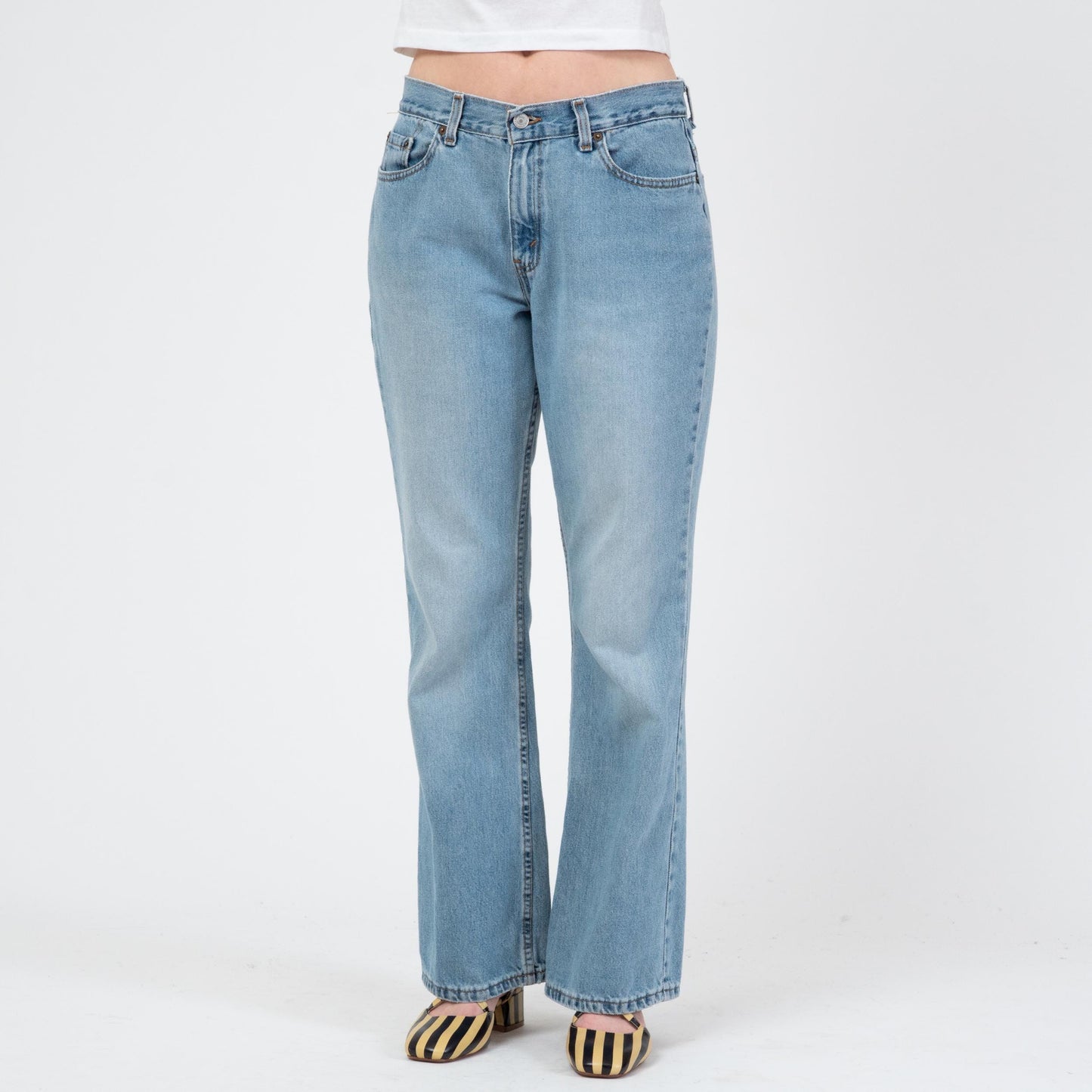 Vintage 90s Levi's 515 Mid Rise Bootcut Jeans - Medium | Levis Light Wash Denim Baggy Jeans