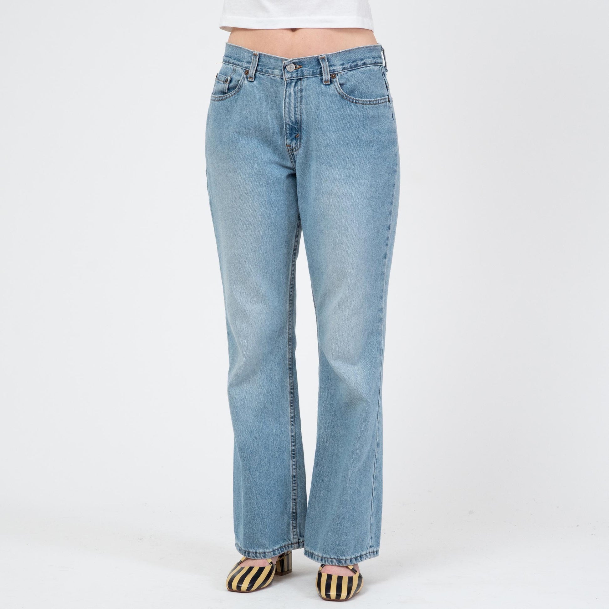 Vintage 90s Levi's 515 Mid Rise Bootcut Jeans - Medium | Levis Light Wash Denim Baggy Jeans
