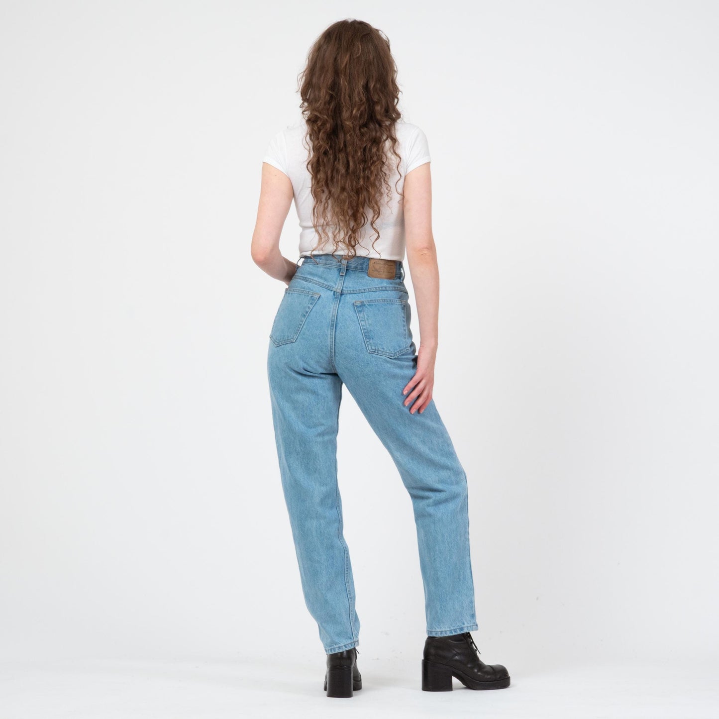 Vintage 90s Light Wash High Waisted Jeans - Medium, 28" Waist | Tapered Leg Mom Jeans