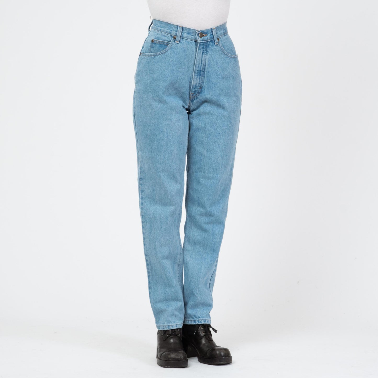 Vintage 90s Light Wash High Waisted Jeans - Medium, 28" Waist | Tapered Leg Mom Jeans
