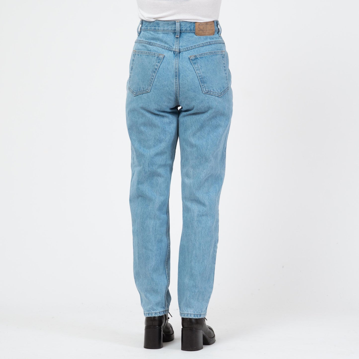 Vintage 90s Light Wash High Waisted Jeans - Medium, 28" Waist | Tapered Leg Mom Jeans