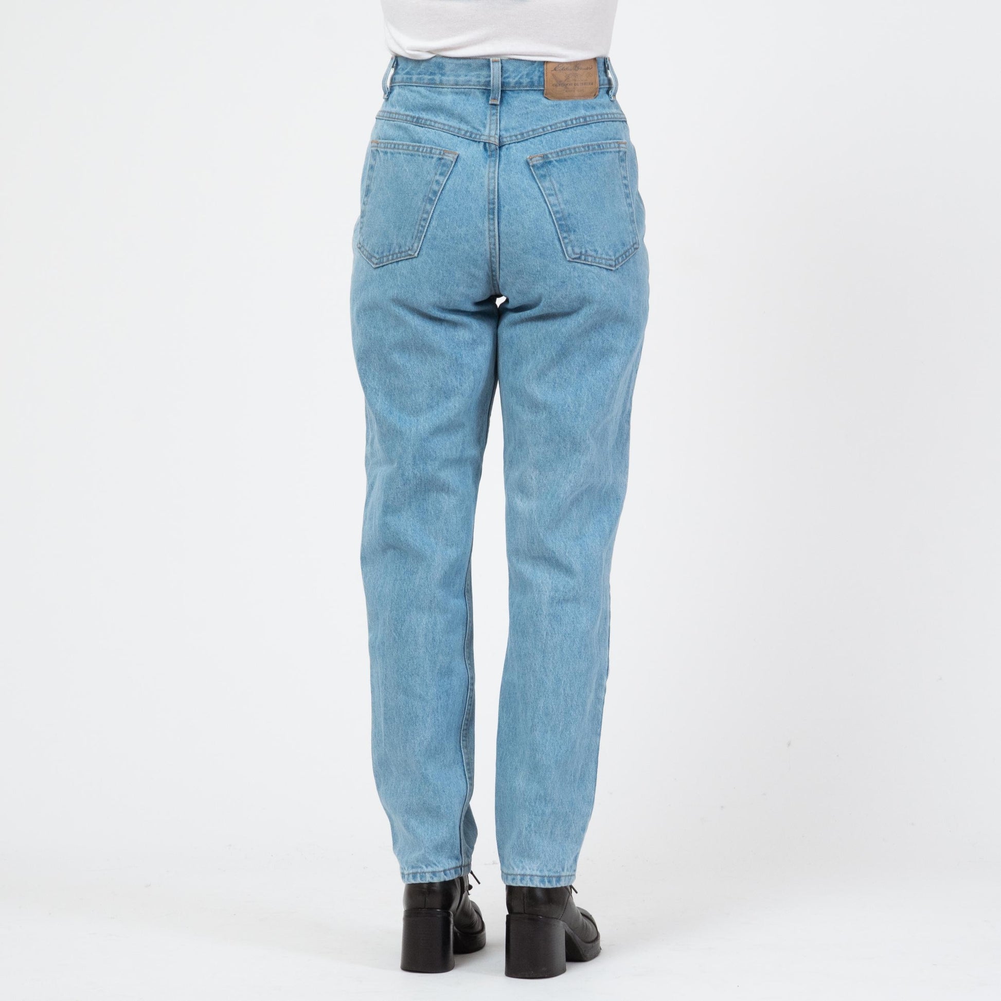 Vintage 90s Light Wash High Waisted Jeans - Medium, 28" Waist | Tapered Leg Mom Jeans