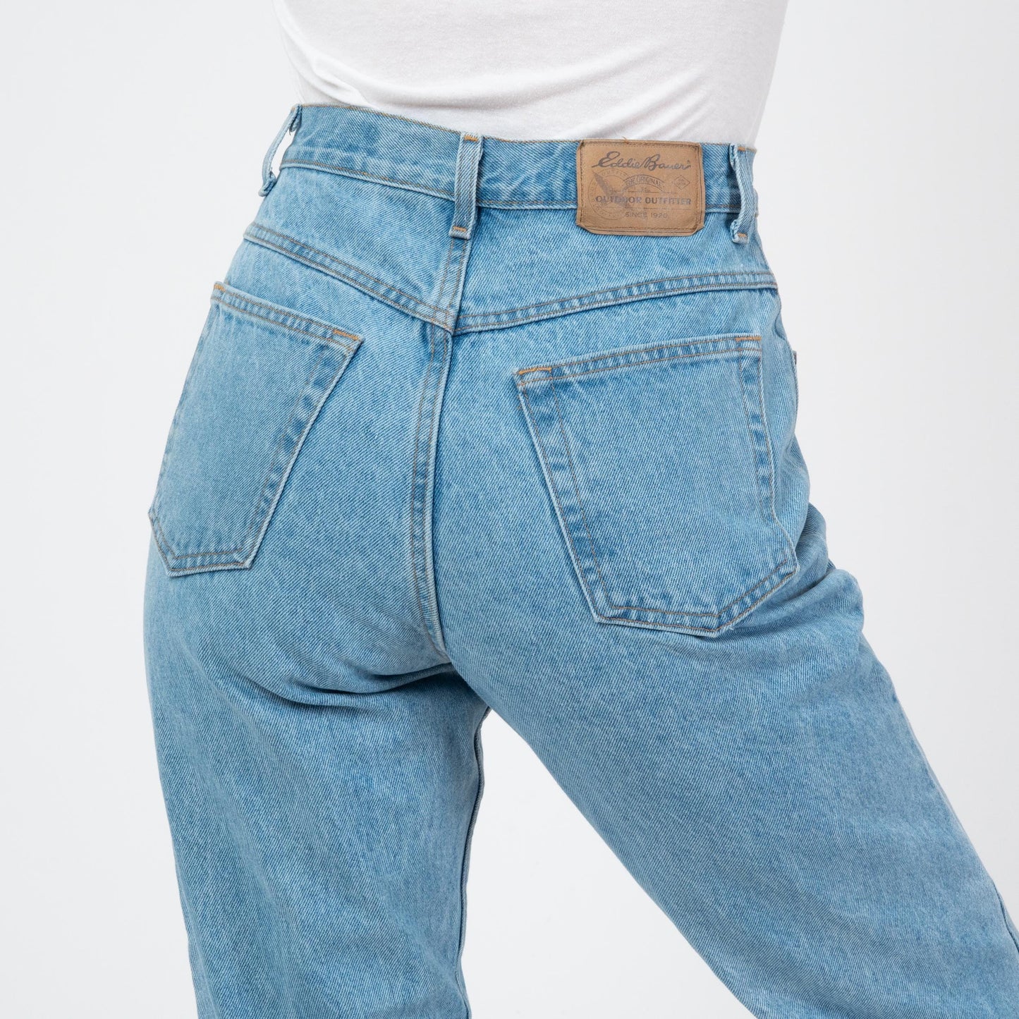Vintage 90s Light Wash High Waisted Jeans - Medium, 28" Waist | Tapered Leg Mom Jeans