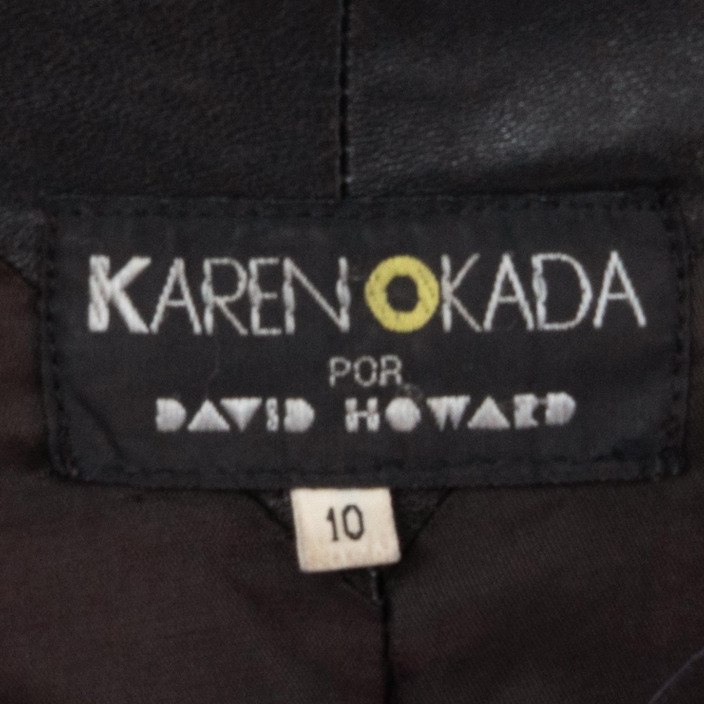 Vintage 80s Karen Okada New Wave Black Leather Jacket - Small | Avant Garde Cropped Moto Jacket