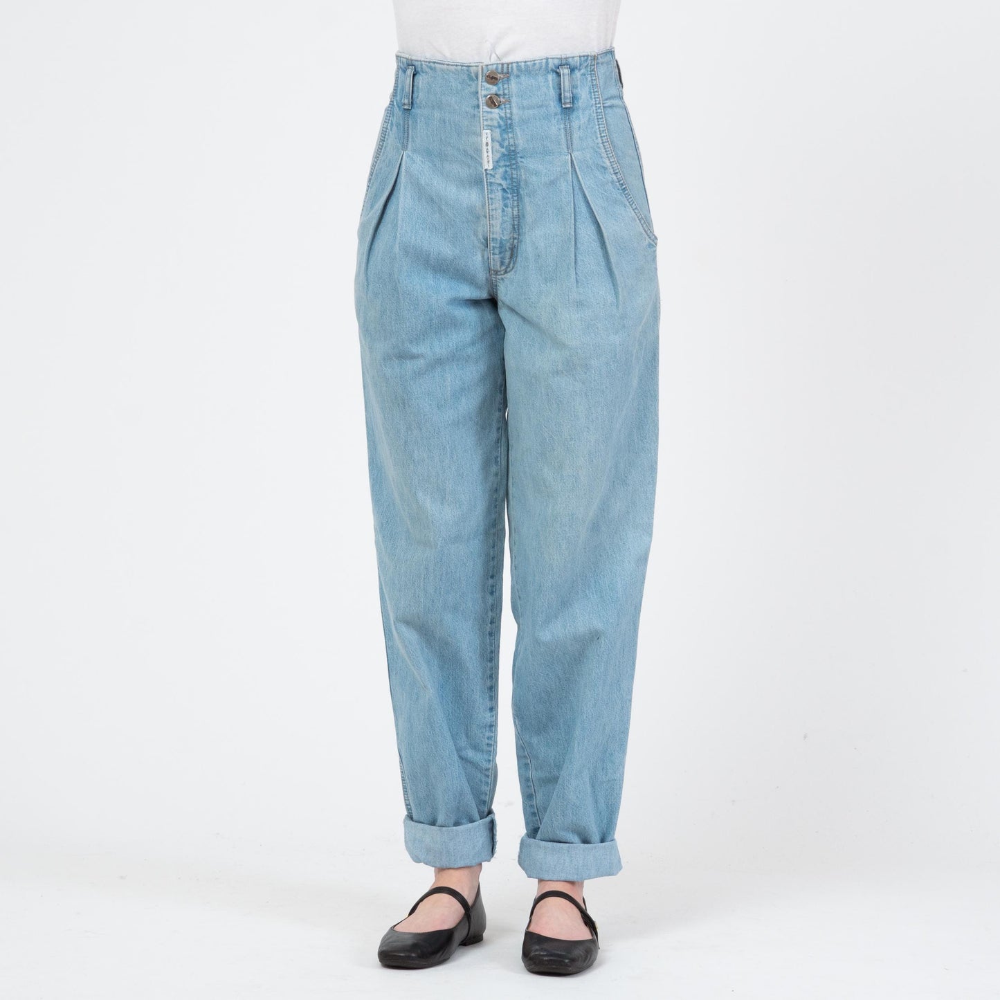 Vintage 80s Z Cavaricci Pleated Parachute Jeans - Medium, 28" Waist | High Rise Denim Streetwear Grunge Jeans
