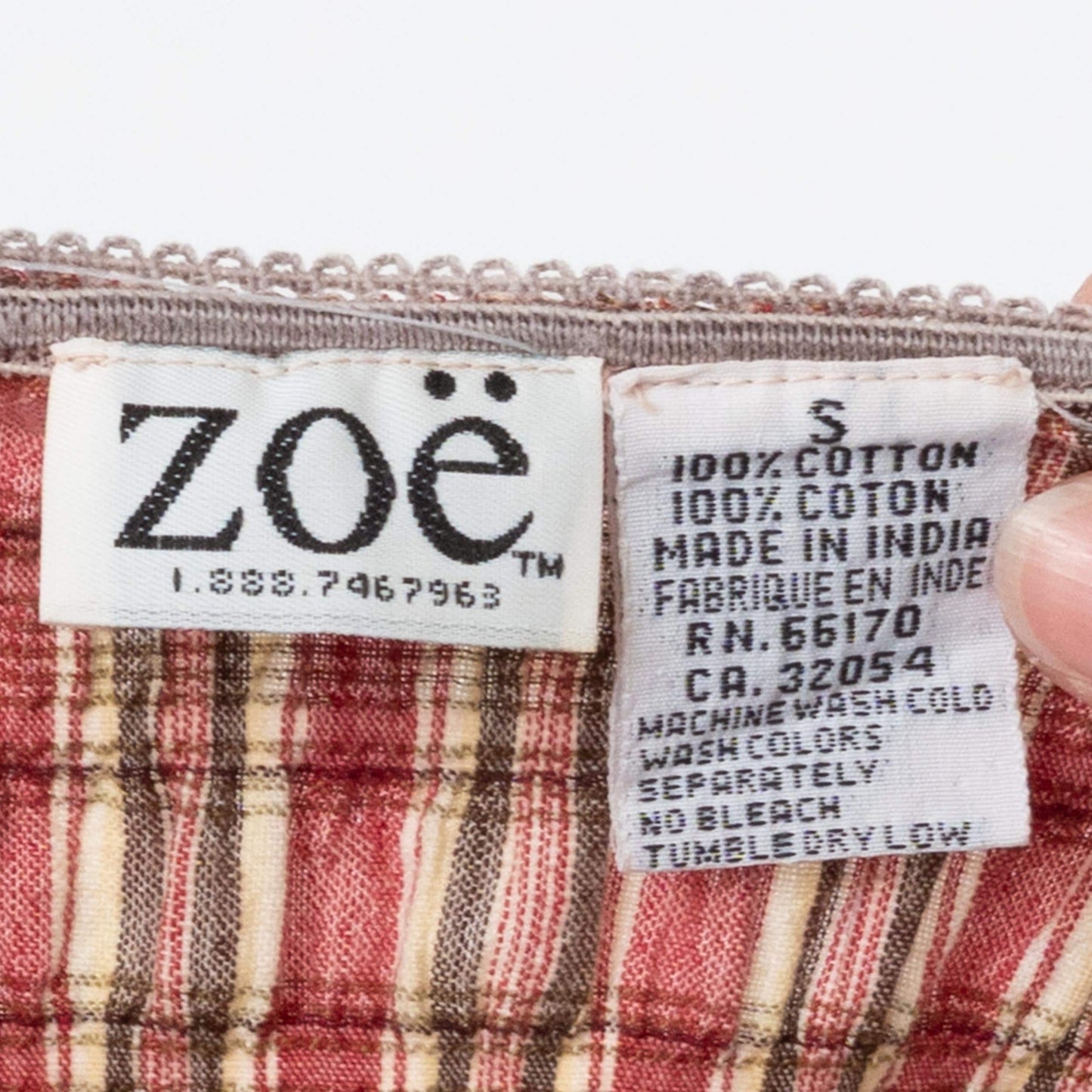Vintage 90s Red Plaid Seersucker Cami Crop Top - Extra Small | Grunge Cotton Spaghetti Strap Tank
