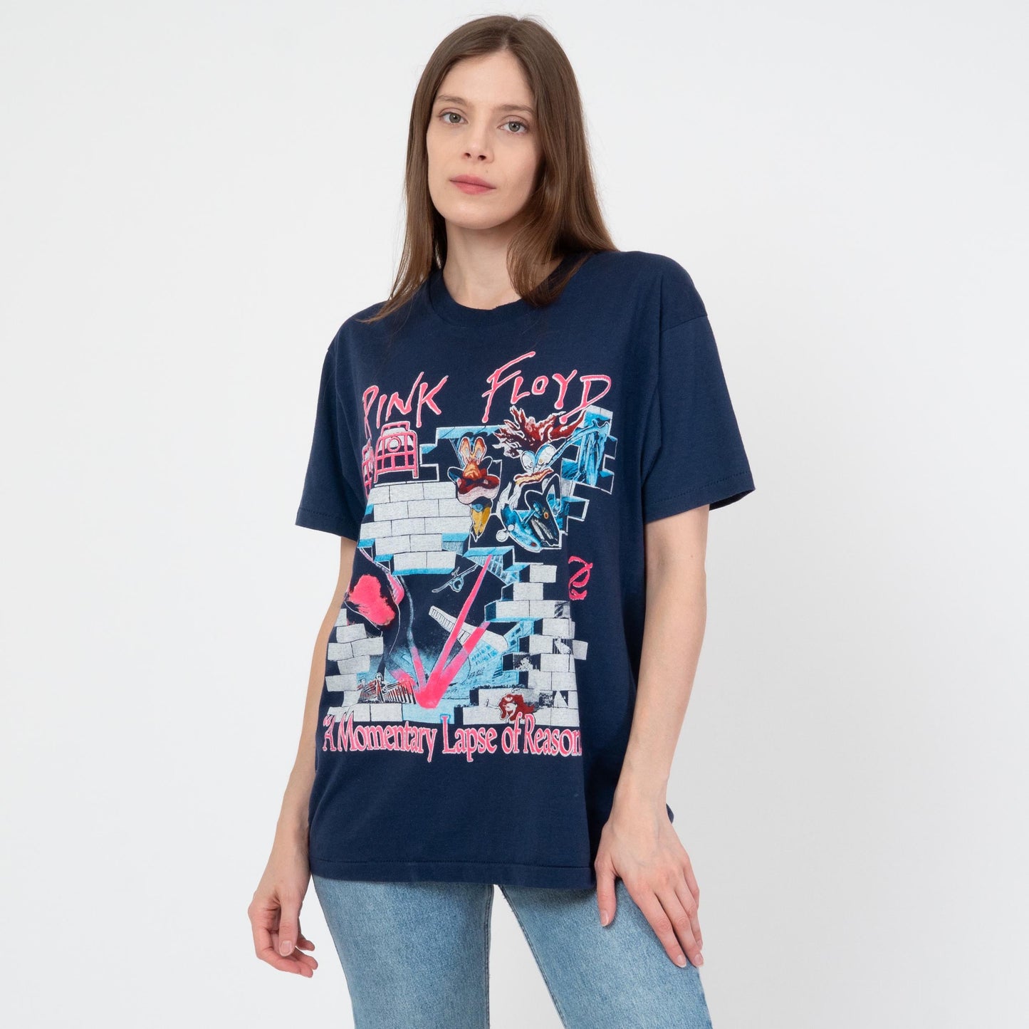Vintage 80s Pink Floyd Momentary Lapse Of Reason Tour T Shirt - Unisex Large | 1987 Graphic Music Band Tee