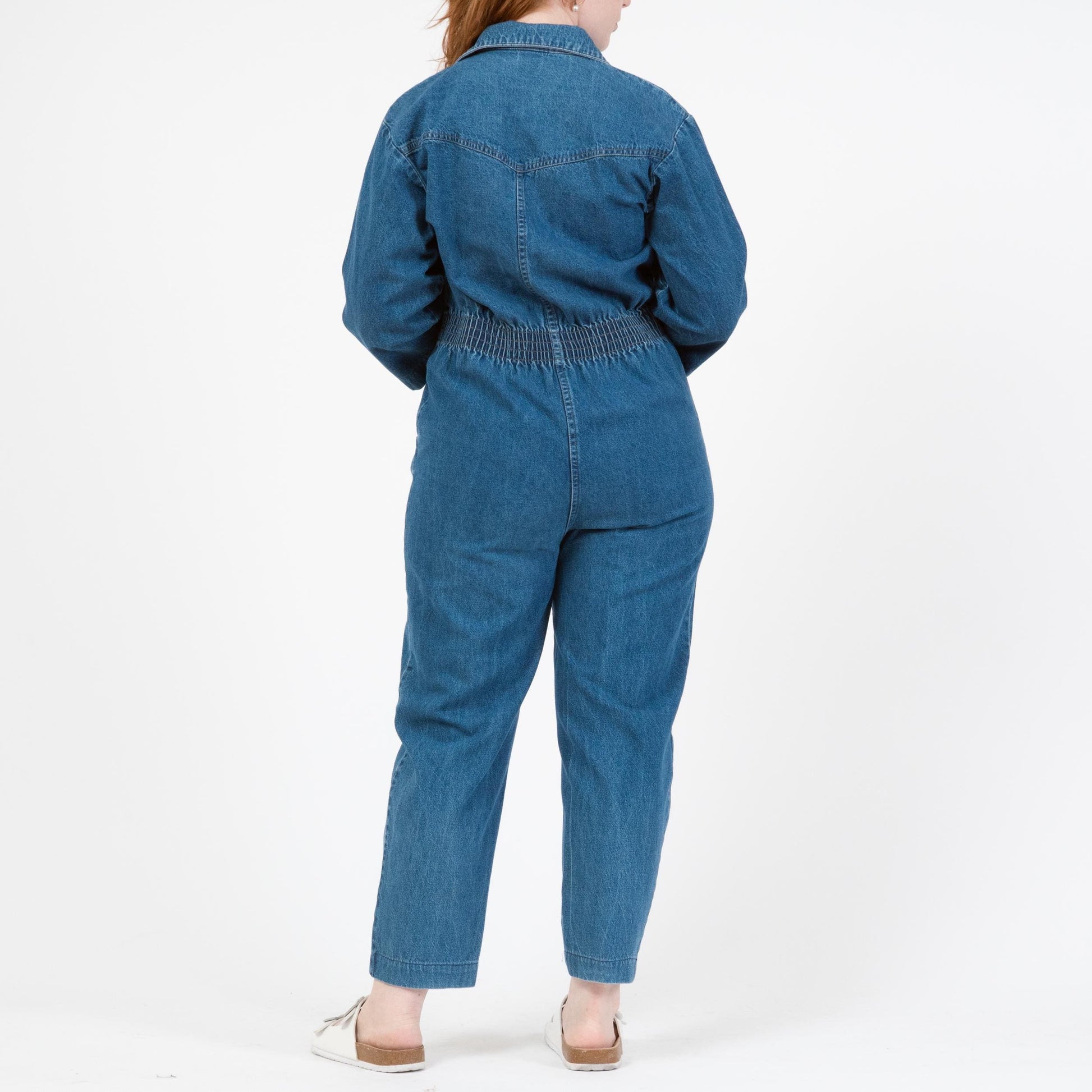 Vintage 80s Denim Coverall Jumpsuit - Medium to Large | Dreams Blue Jean Grunge Workwear Boiler Suit