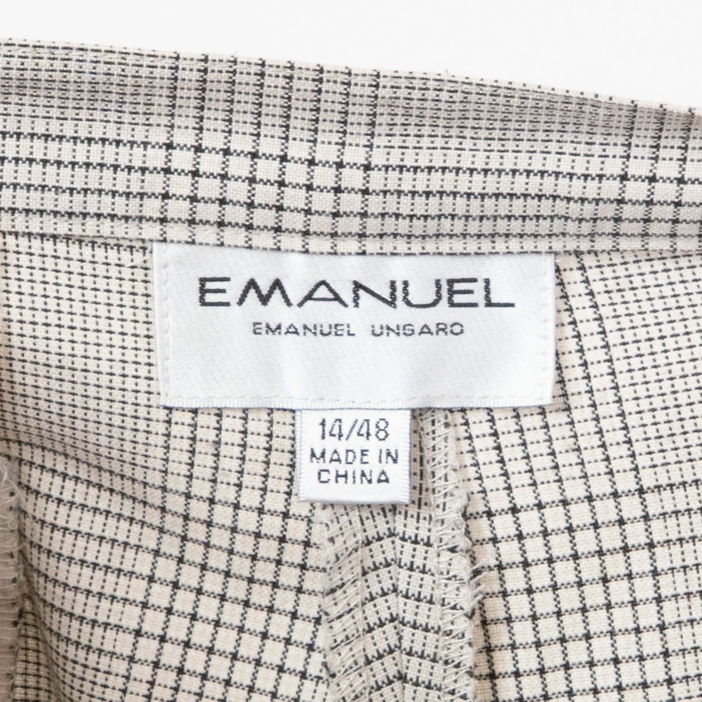 Vintage Y2K Emanuel Ungaro Plaid Trousers - Large, 32" Waist | Black & White High Waisted Pants