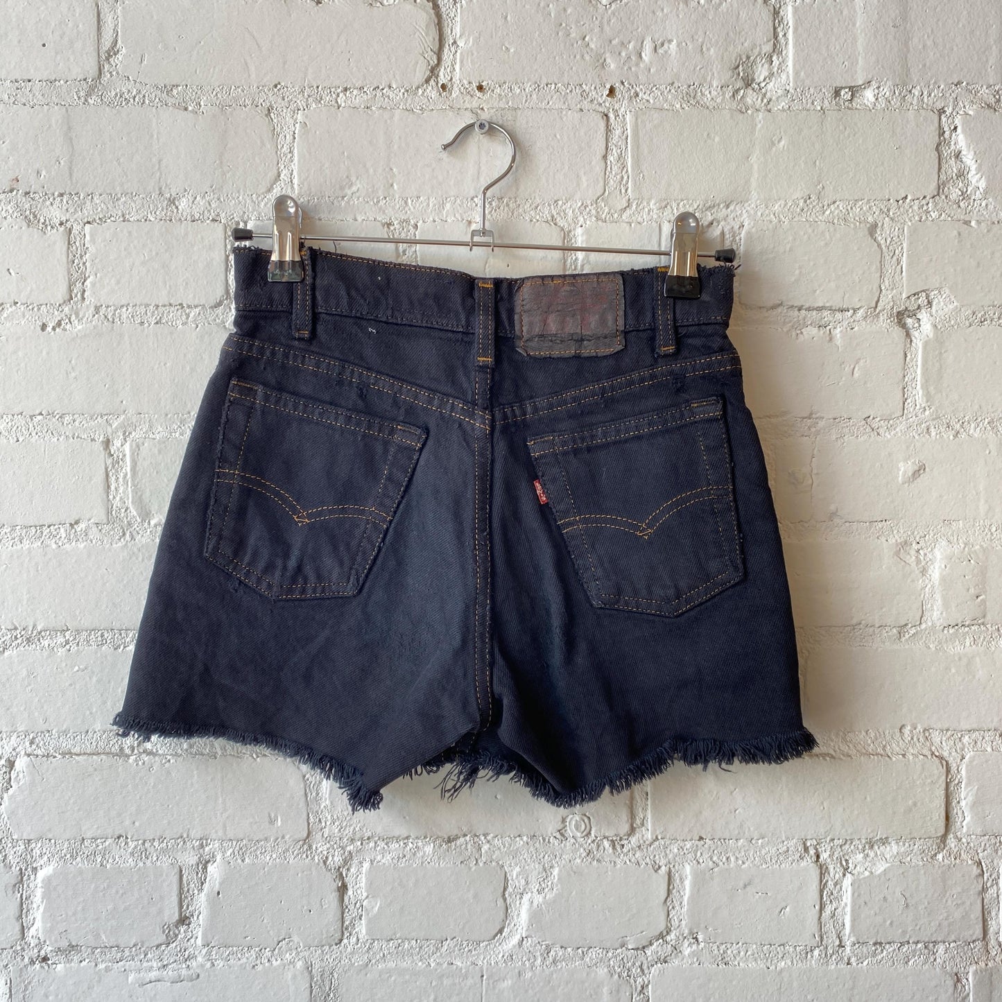 Vintage 90s Levi's Harley Davidson Black Jean Shorts - Girl's Large | Denim Cutoffs
