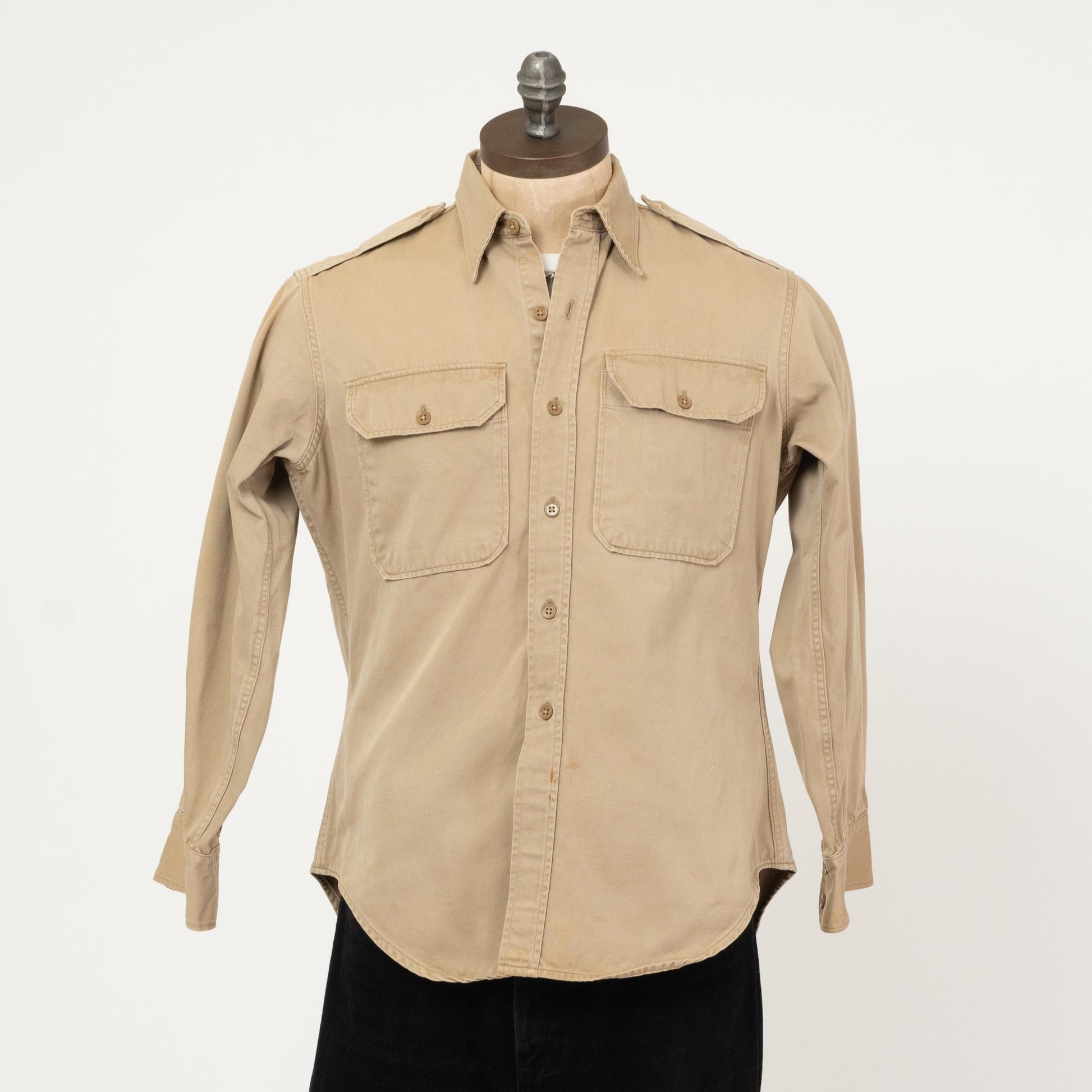 Vintage 60s Khaki Military Field Shirt - Medium Short | US Army Jacket