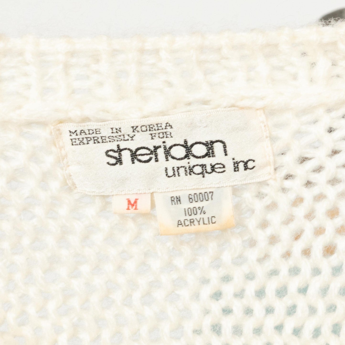 Vintage 80s Ivory Dolman Sleeve Sweater - Medium to Large | Half Sleeve Open Knit Pullover