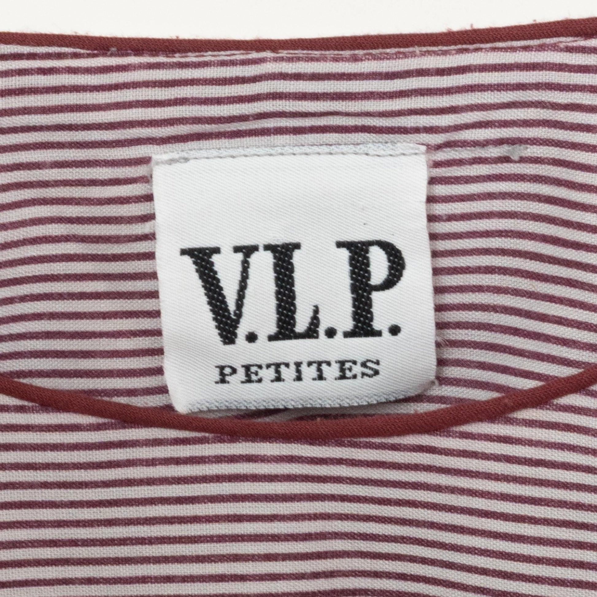 Vintage 80s Mauve Pinstripe Bib Collar Dress - Medium | Striped Puff Sleeve Midi Shirtdress
