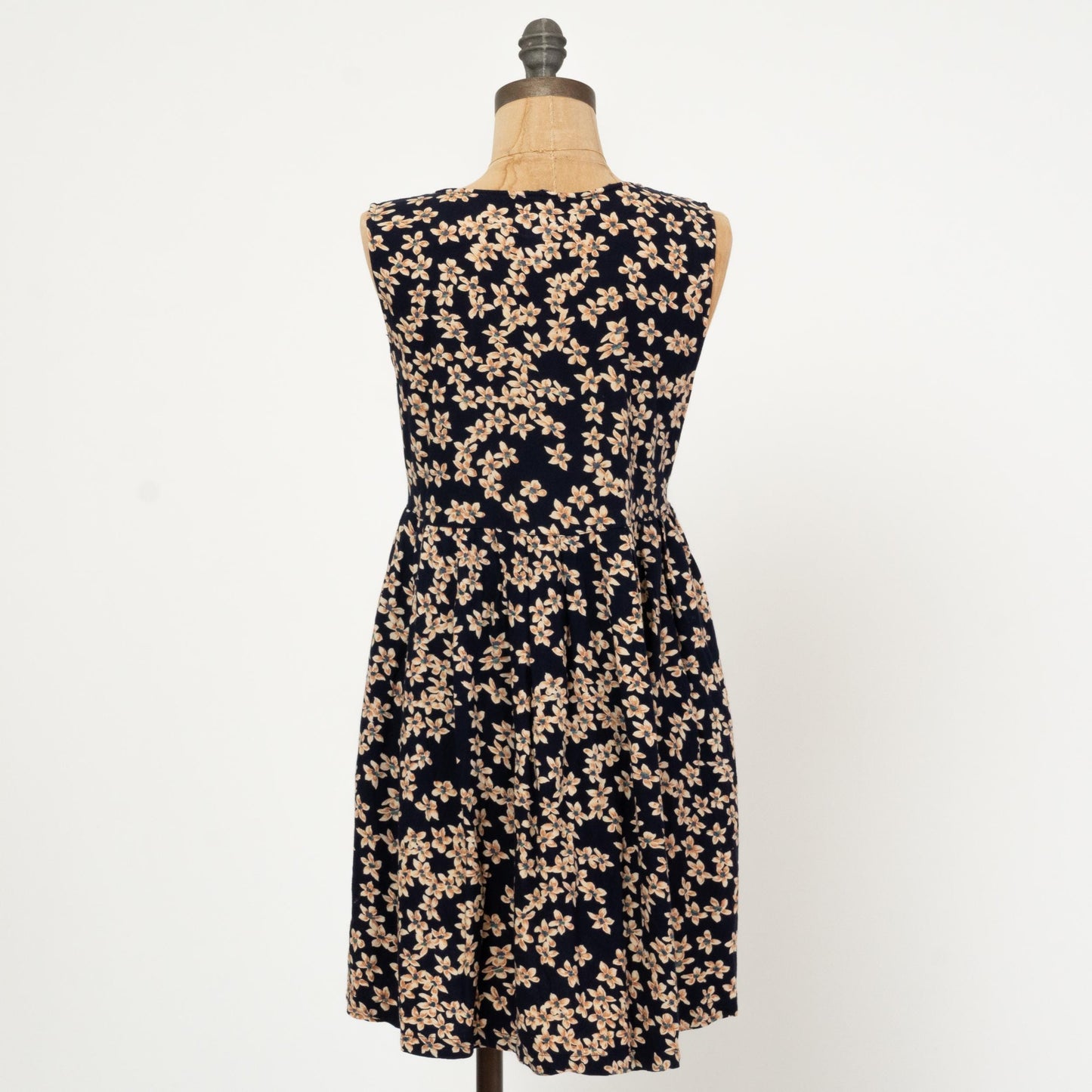 Vintage 90s Blue Floral Babydoll Mini Dress - Small | Boho Sleeveless Summer Sundress