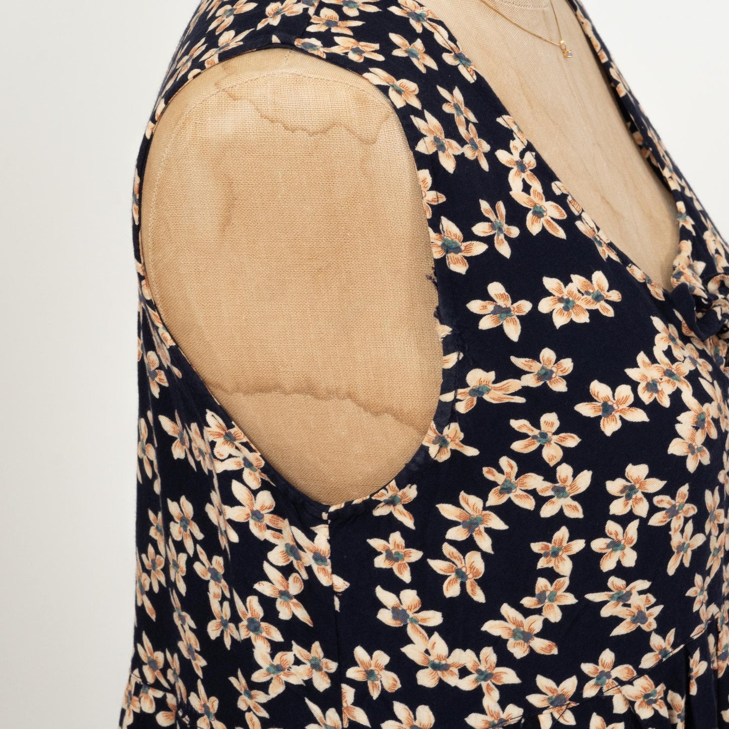 Vintage 90s Blue Floral Babydoll Mini Dress - Small | Boho Sleeveless Summer Sundress