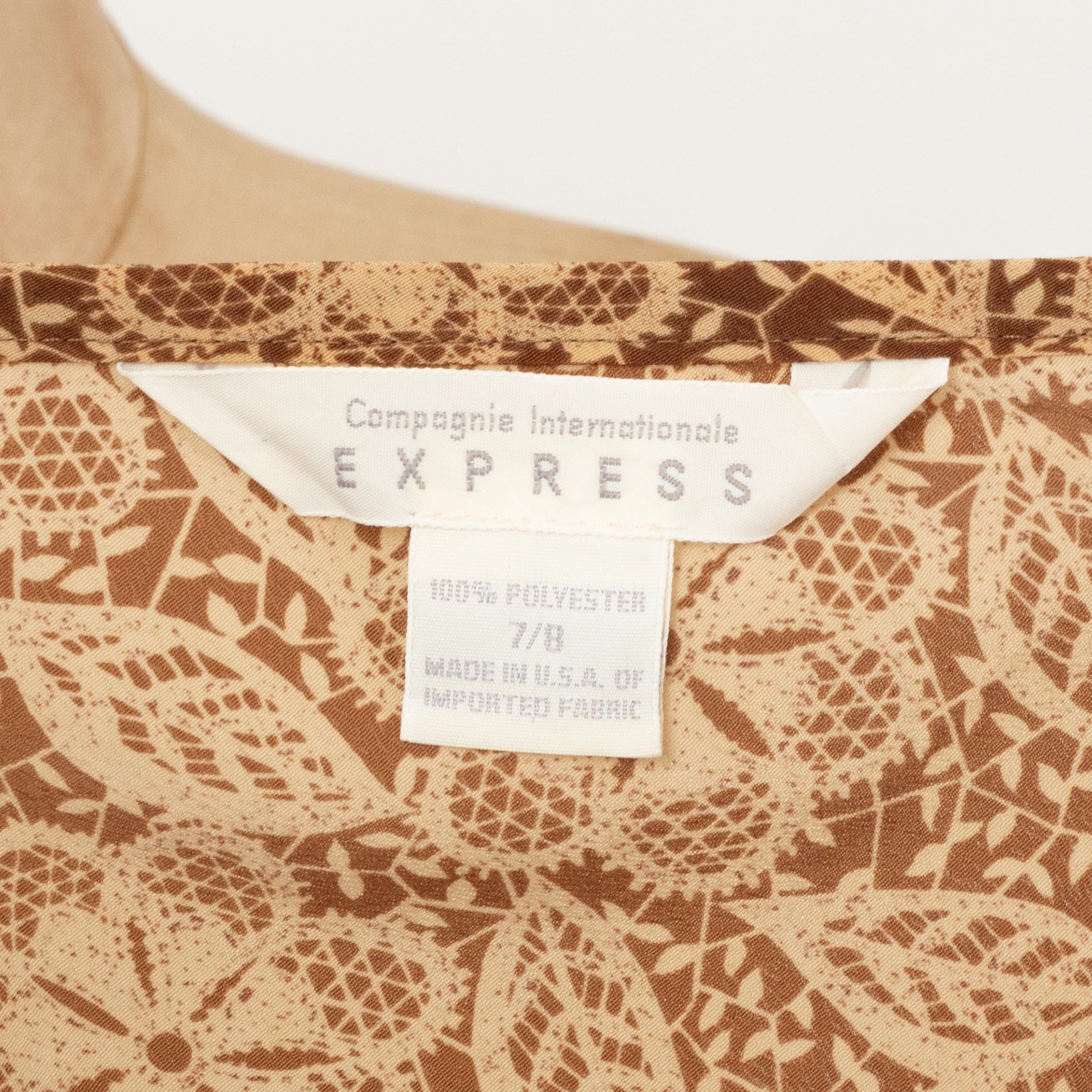 Vintage 90s Brown Batik Floral Maxi Dress - Large | Boho Spaghetti Strap Summer Sundress