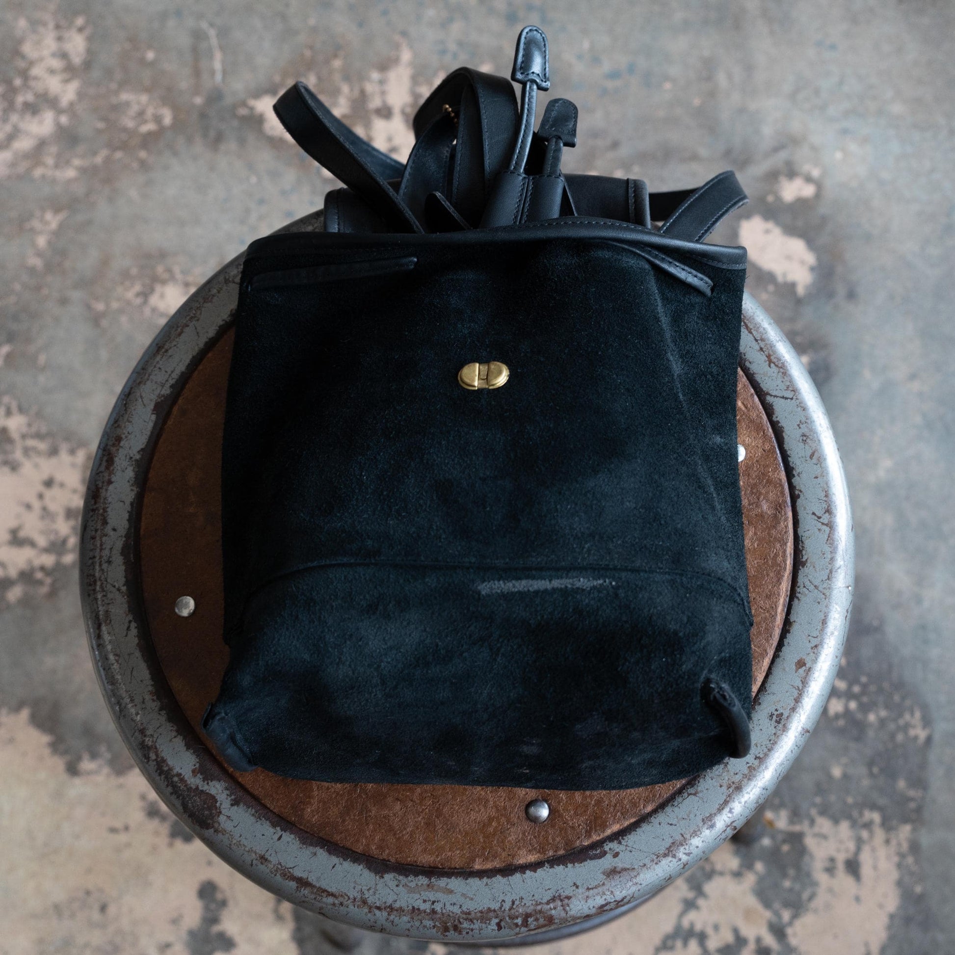 Vintage 90s Coach Black Leather Daypack | #9960 Designer Minimalist Small Backpack