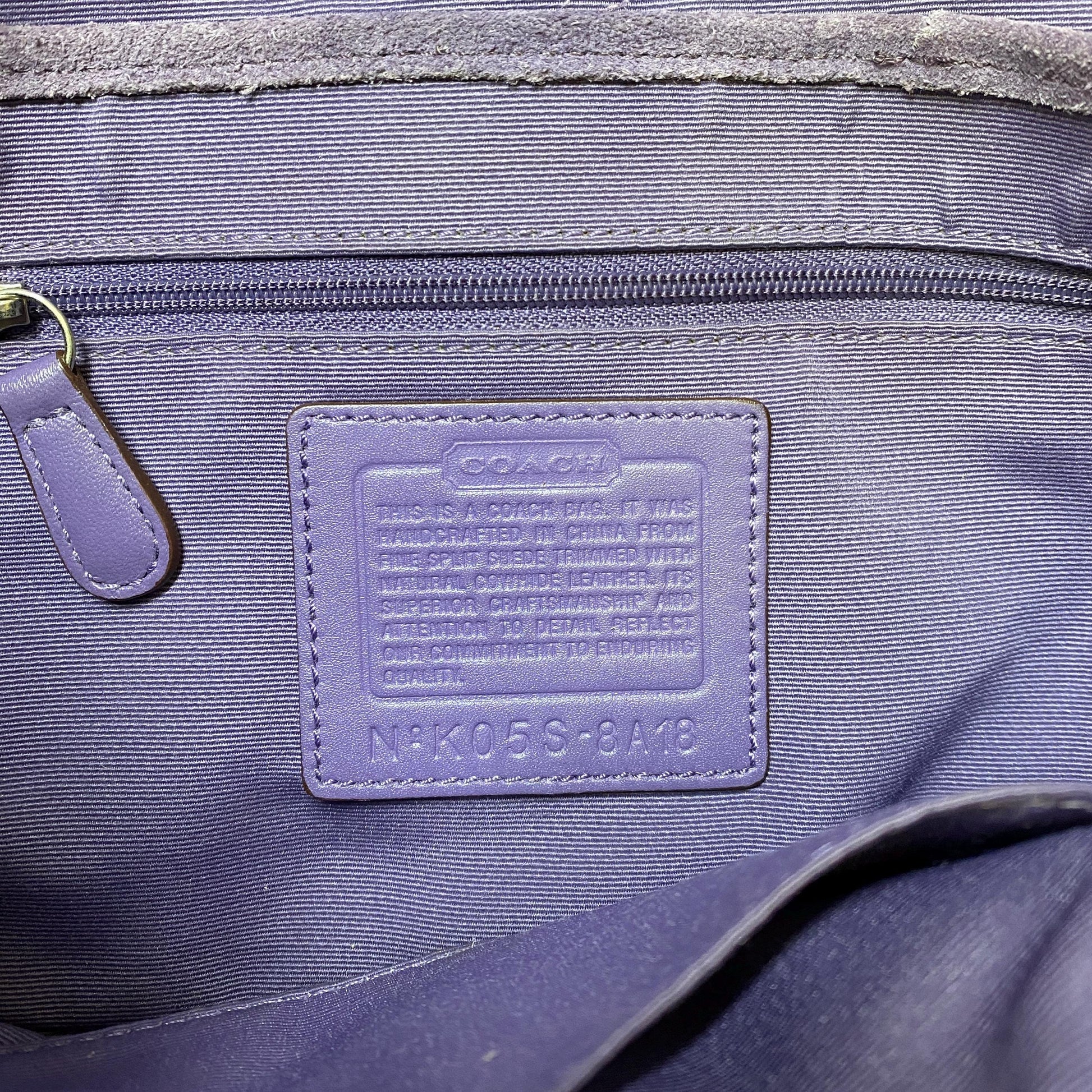 Vintage Y2K Coach Soho Purple Suede Shoulder Bag | #8A01 Designer Purse