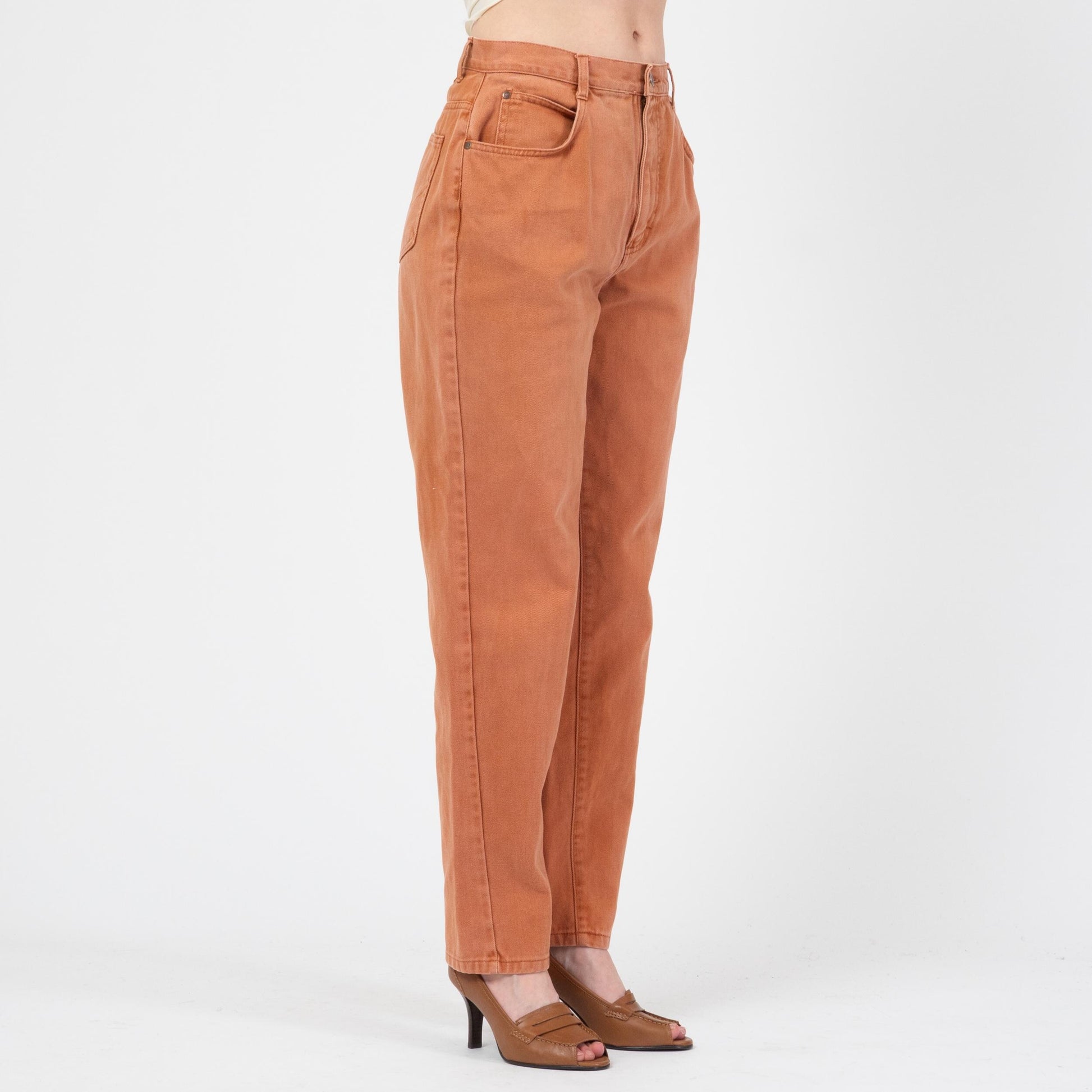 Vintage 90s Burnt Orange High Waisted Jeans - Medium, 29" Waist | Colorful Denim Mom Jeans