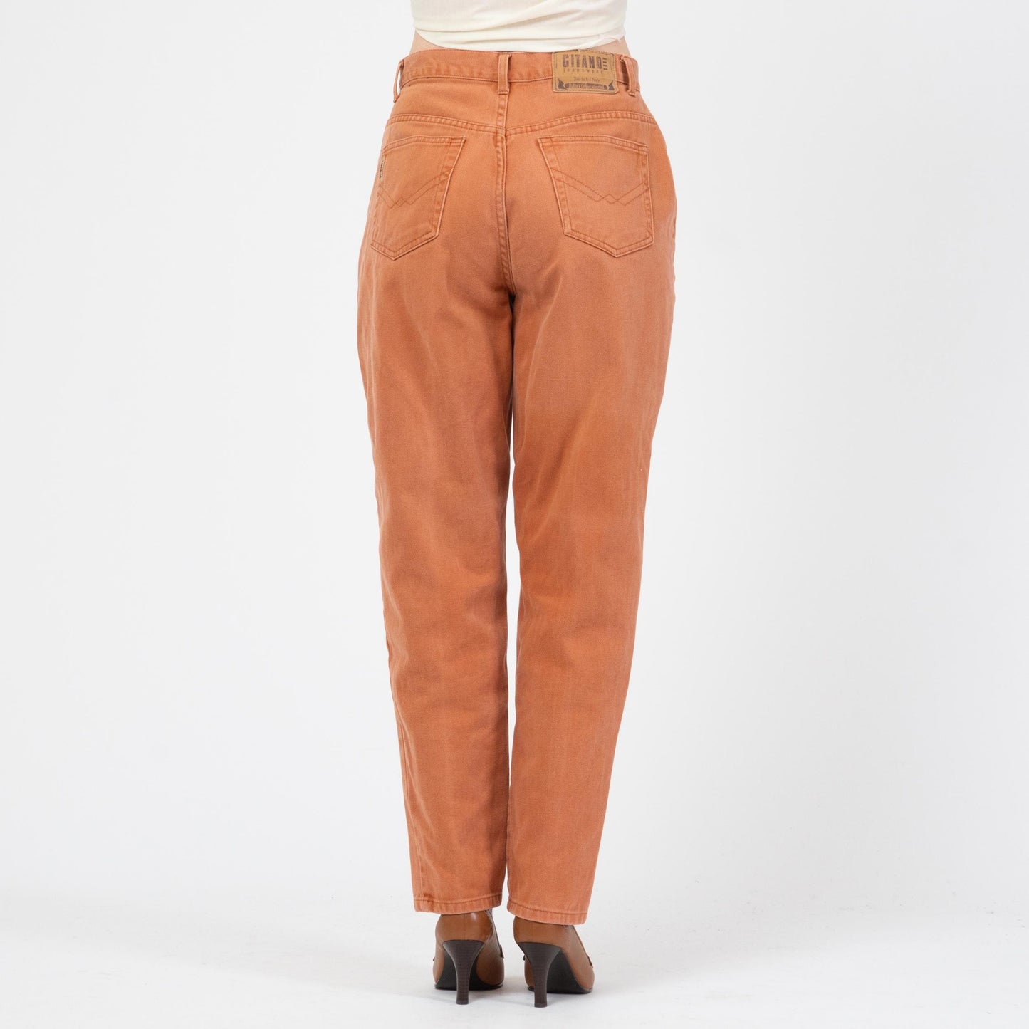 Vintage 90s Burnt Orange High Waisted Jeans - Medium, 29" Waist | Colorful Denim Mom Jeans