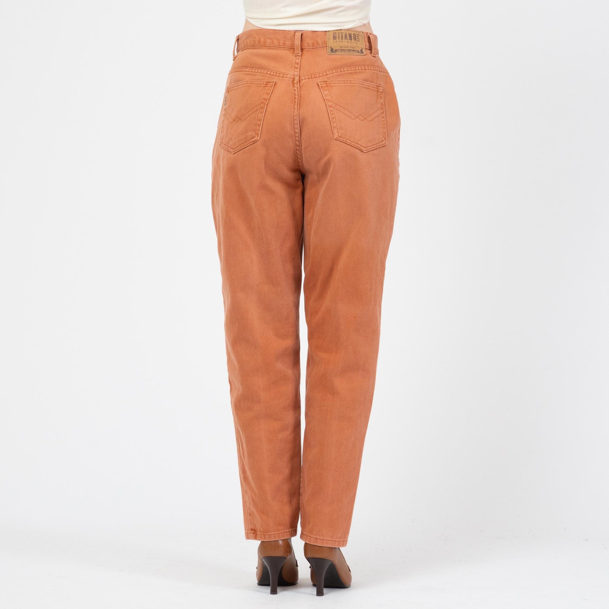 Vintage 90s Burnt Orange High Waisted Jeans - Medium, 29" Waist | Colorful Denim Mom Jeans