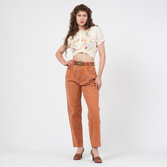 Vintage 90s Burnt Orange High Waisted Jeans - Medium, 29" Waist | Colorful Denim Mom Jeans
