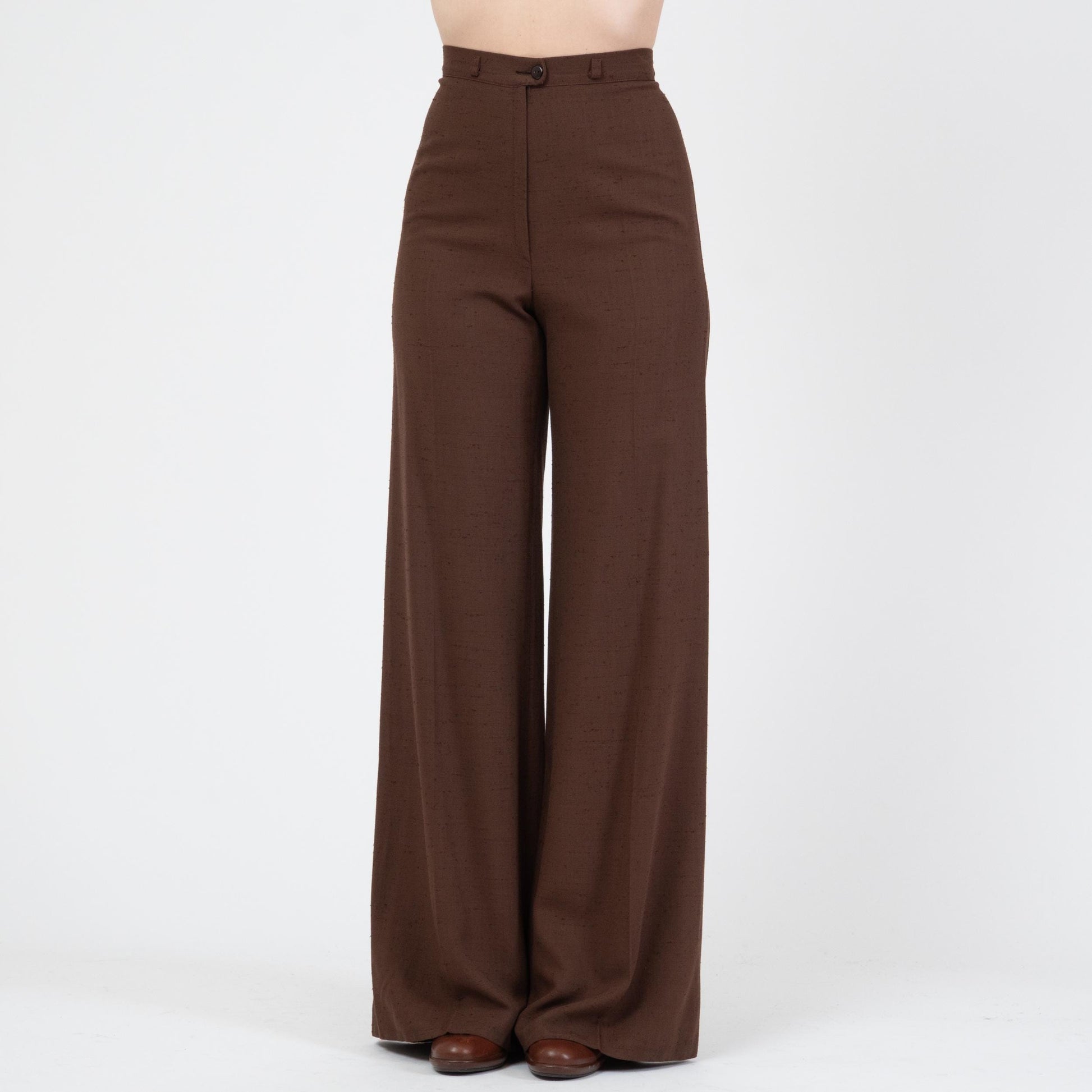 Vintage 70s Chocolate Brown Unisex Bell Bottoms - 29" Waist | Boho High Waisted Flared Pants