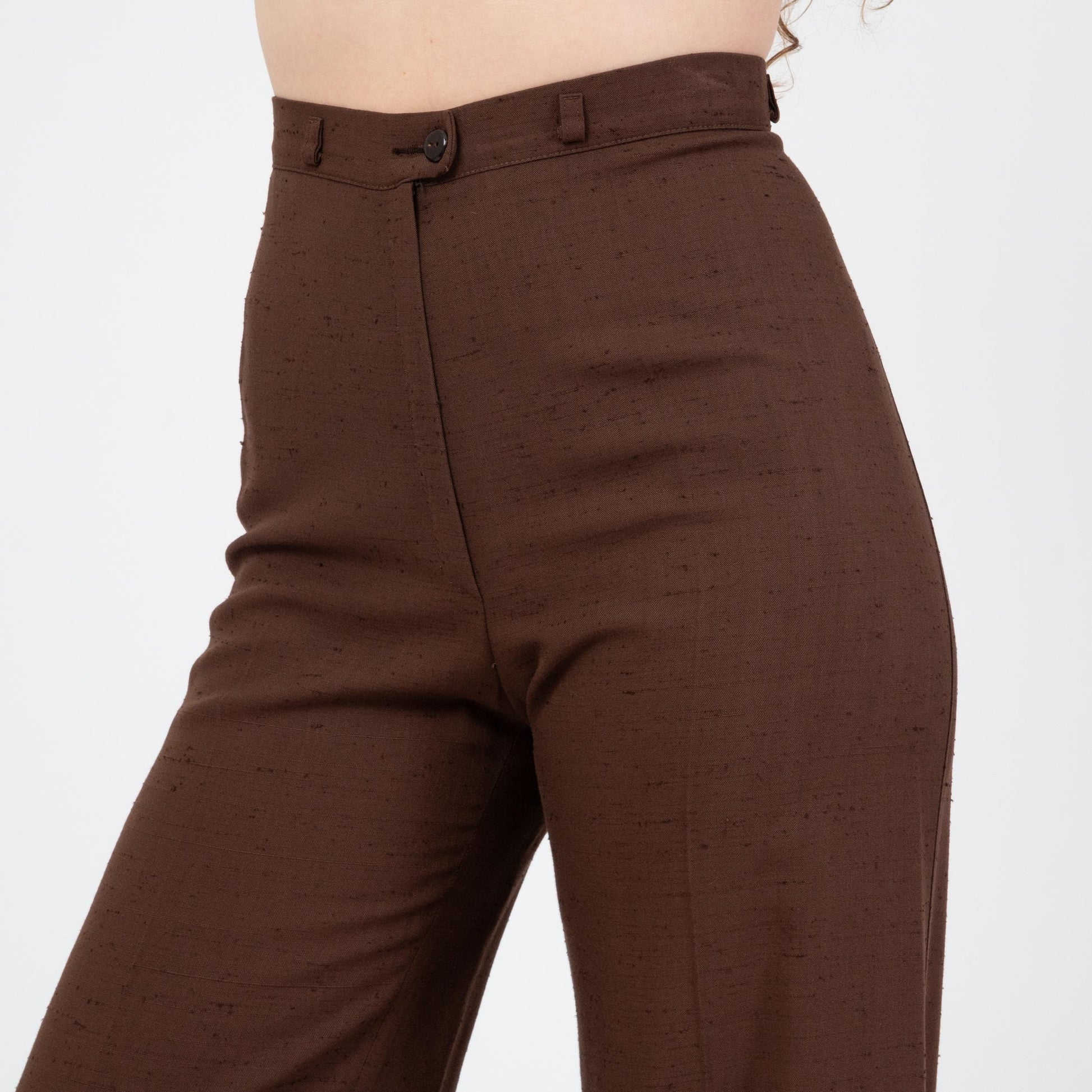 Vintage 70s Chocolate Brown Unisex Bell Bottoms - 29" Waist | Boho High Waisted Flared Pants
