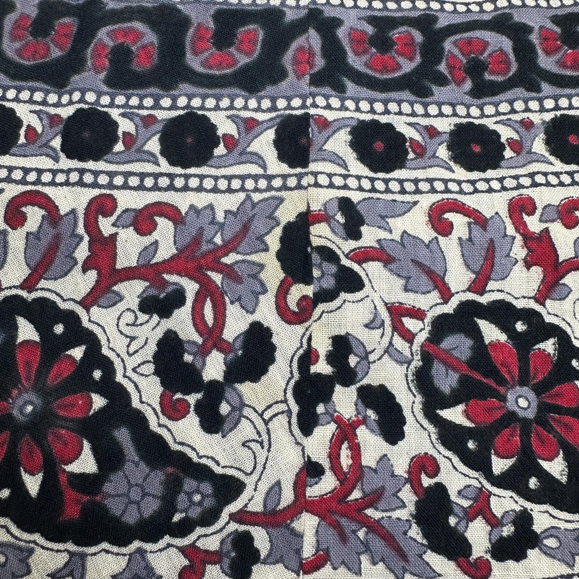 Vintage 70s Indian Block Print Midi Skirt - Small | Boho Batik Elephant Print Hippie Skirt
