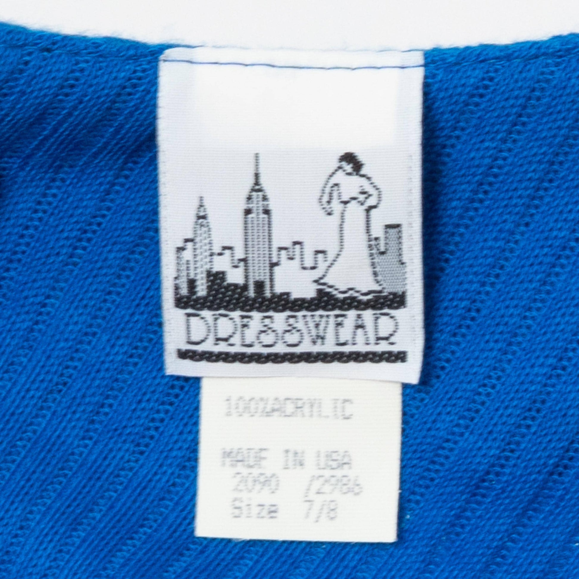 Vintage 80s Cobalt Blue Peplum Belt Dress - Small | Long Puff Sleeve Ribbed Sweater Dress