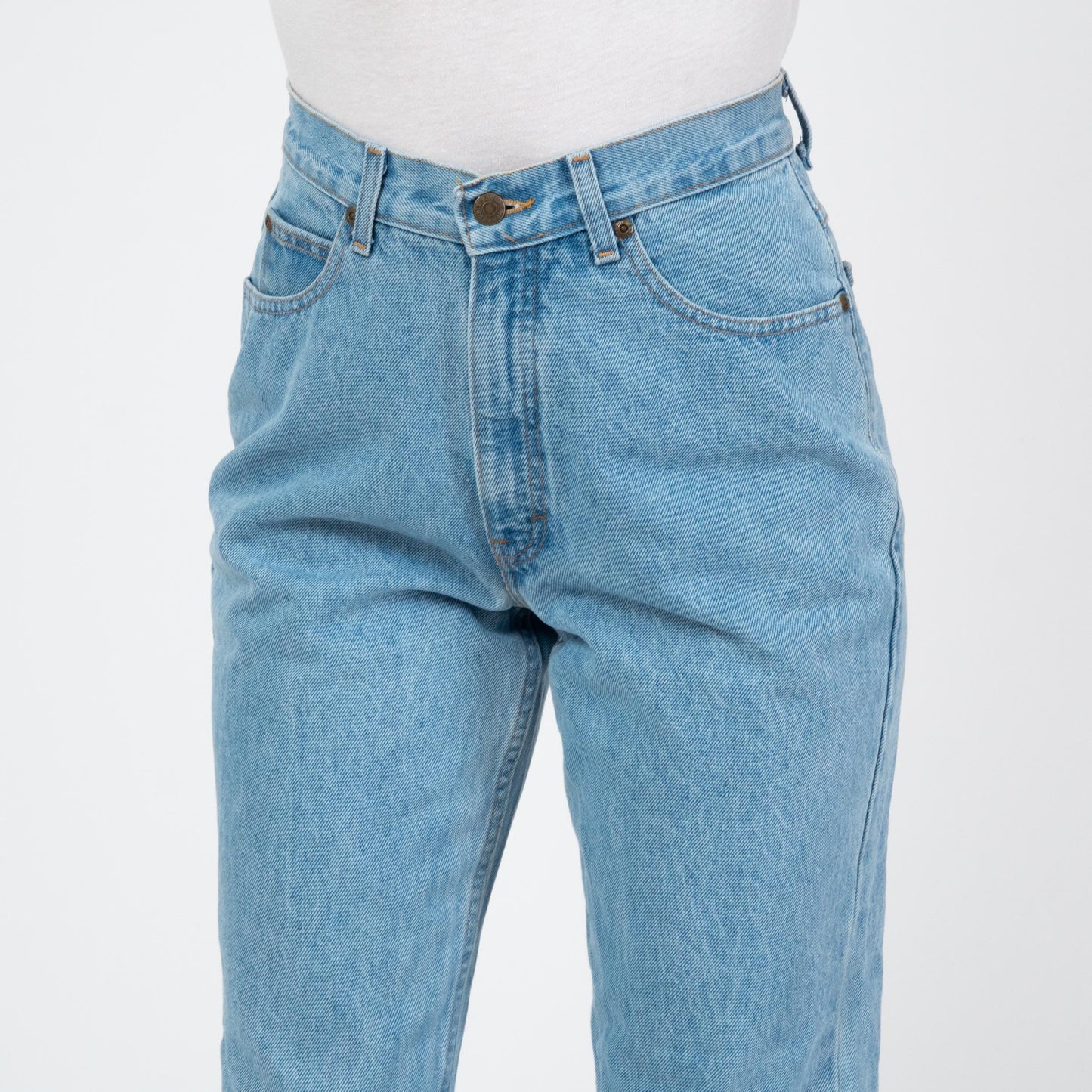 Vintage 90s Light Wash High Waisted Jeans - Medium, 28" Waist | Tapered Leg Mom Jeans
