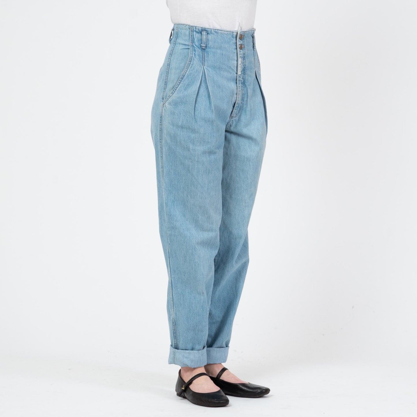 Vintage 80s Z Cavaricci Pleated Parachute Jeans - Medium, 28" Waist | High Rise Denim Streetwear Grunge Jeans