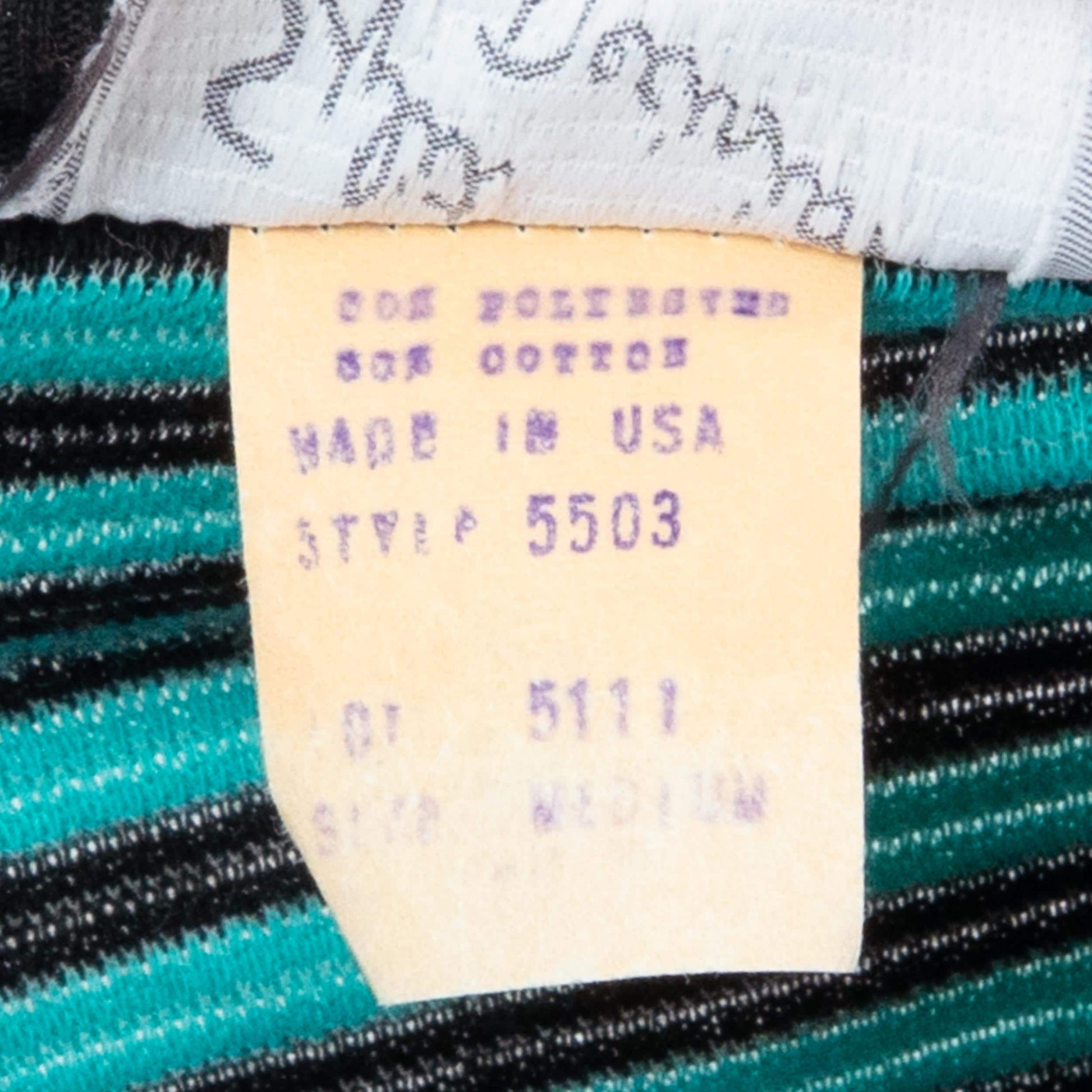 Vintage 80s Black & Teal Striped Mockneck Top - Medium | Dolman Sleeve Pullover Shirt