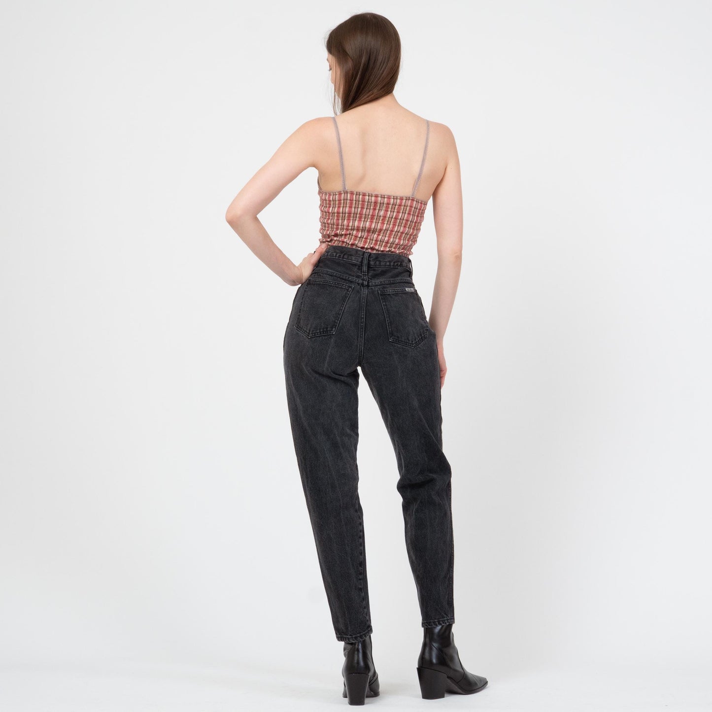 Vintage 90s Faded Black High Waisted Jeans - Medium, 28" Waist | Bill Blass Denim Mom Jeans