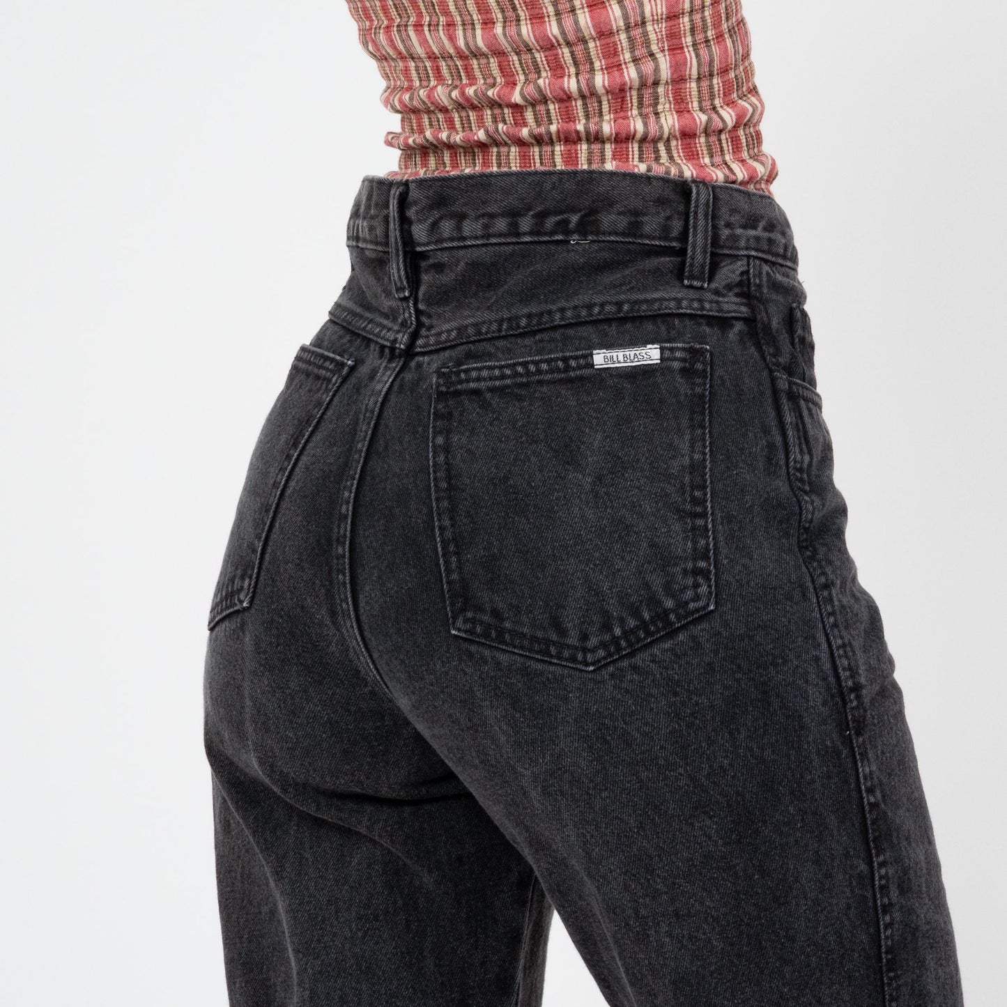 Vintage 90s Faded Black High Waisted Jeans - Medium, 28" Waist | Bill Blass Denim Mom Jeans