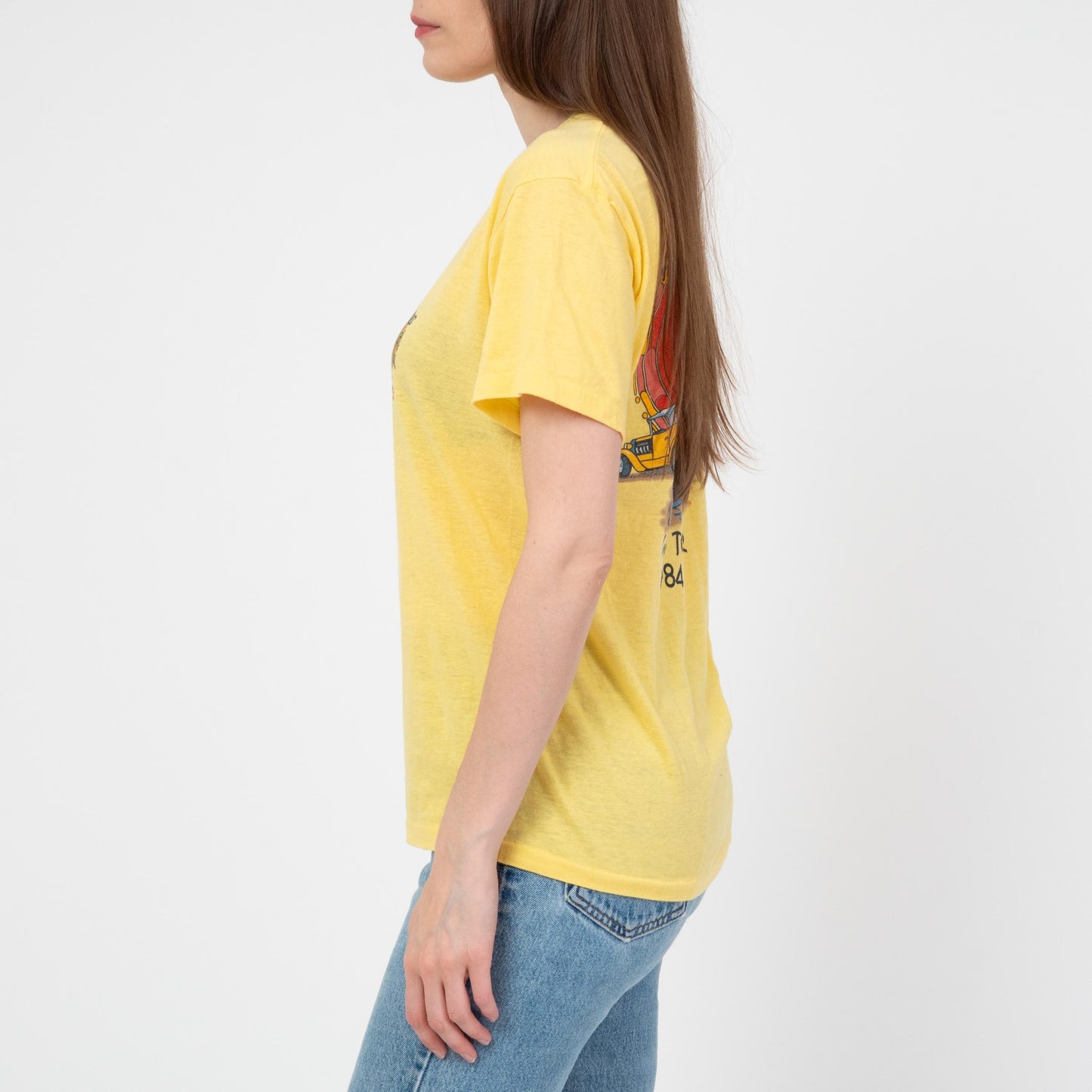 Vintage 80s Beach Boys Tour T Shirt - Unisex Medium | 1984 Yellow Graphic Classic Rock Band Tee