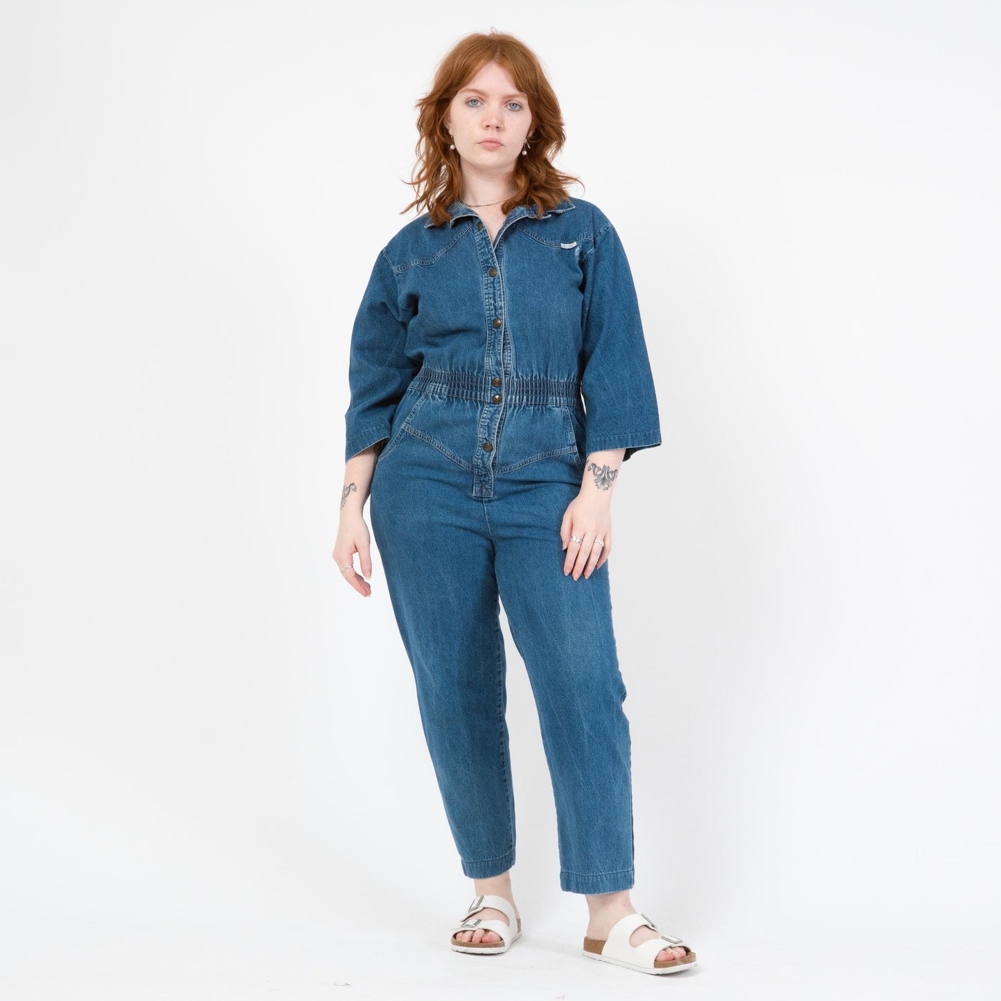Vintage 80s Denim Coverall Jumpsuit - Medium to Large | Dreams Blue Jean Grunge Workwear Boiler Suit